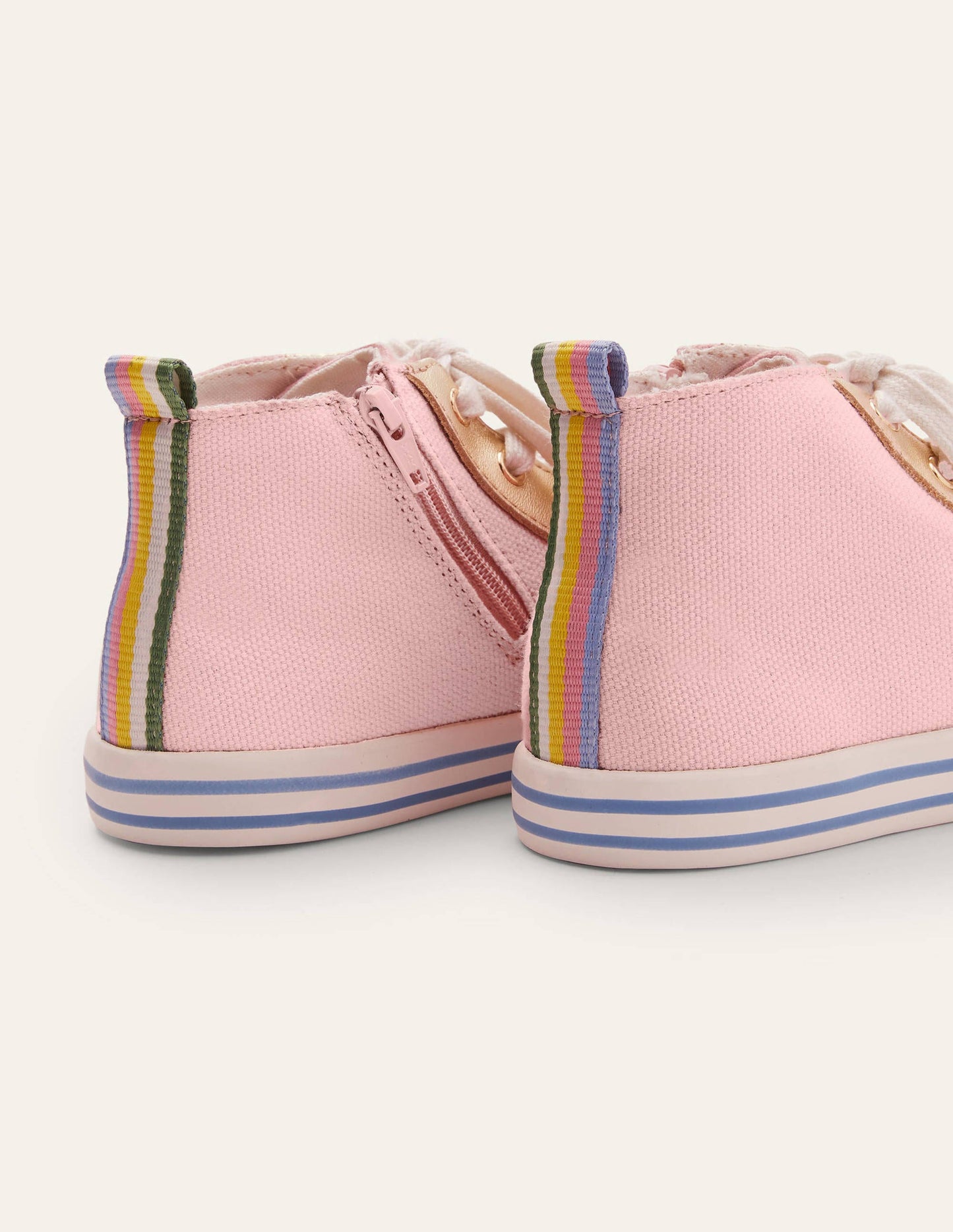 Canvas High Top Trainers-Boto Pink