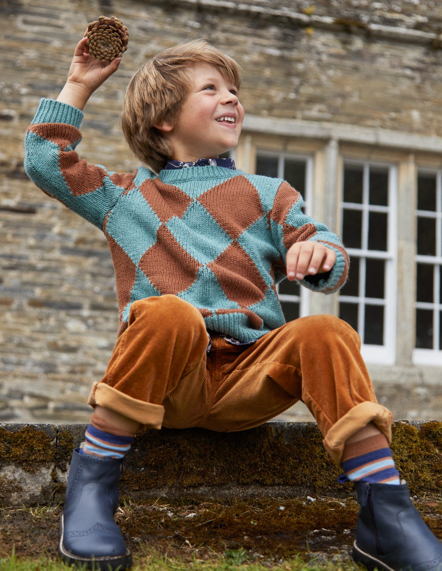 Argyle Jumper-Green Smoke