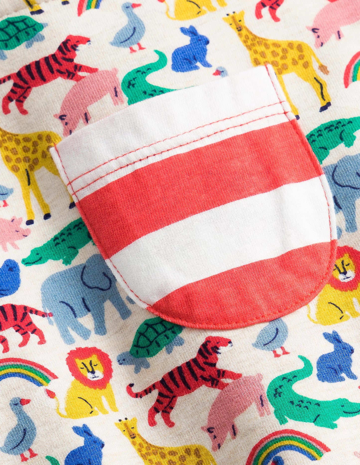 Jersey Dungaree Set-Oatmeal Marl Micro Animals