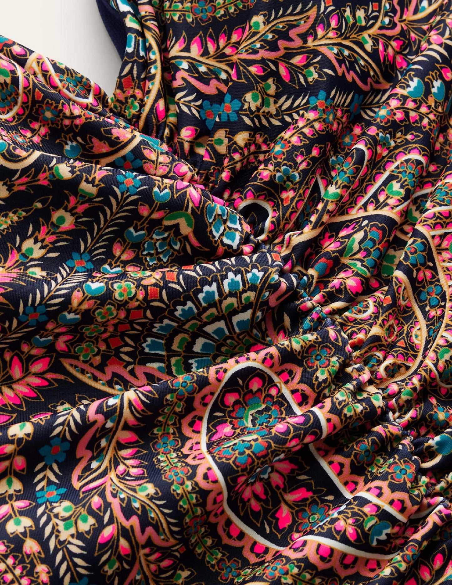 Ruched V-neck Swimsuit-Light Navy, Palace