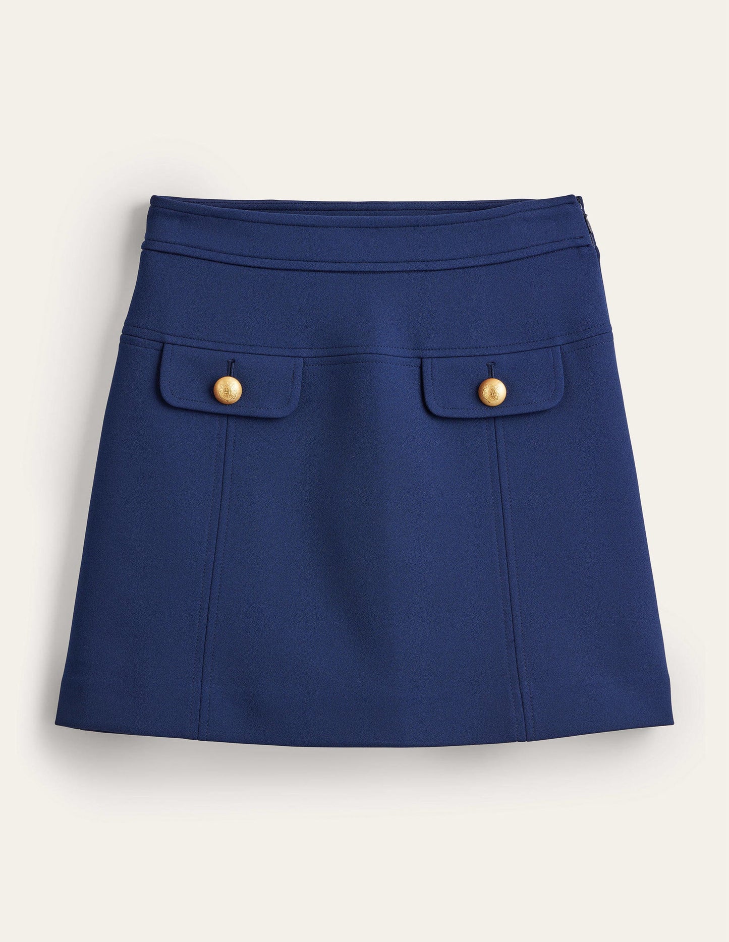 Tailored A-line Mini Skirt-Navy