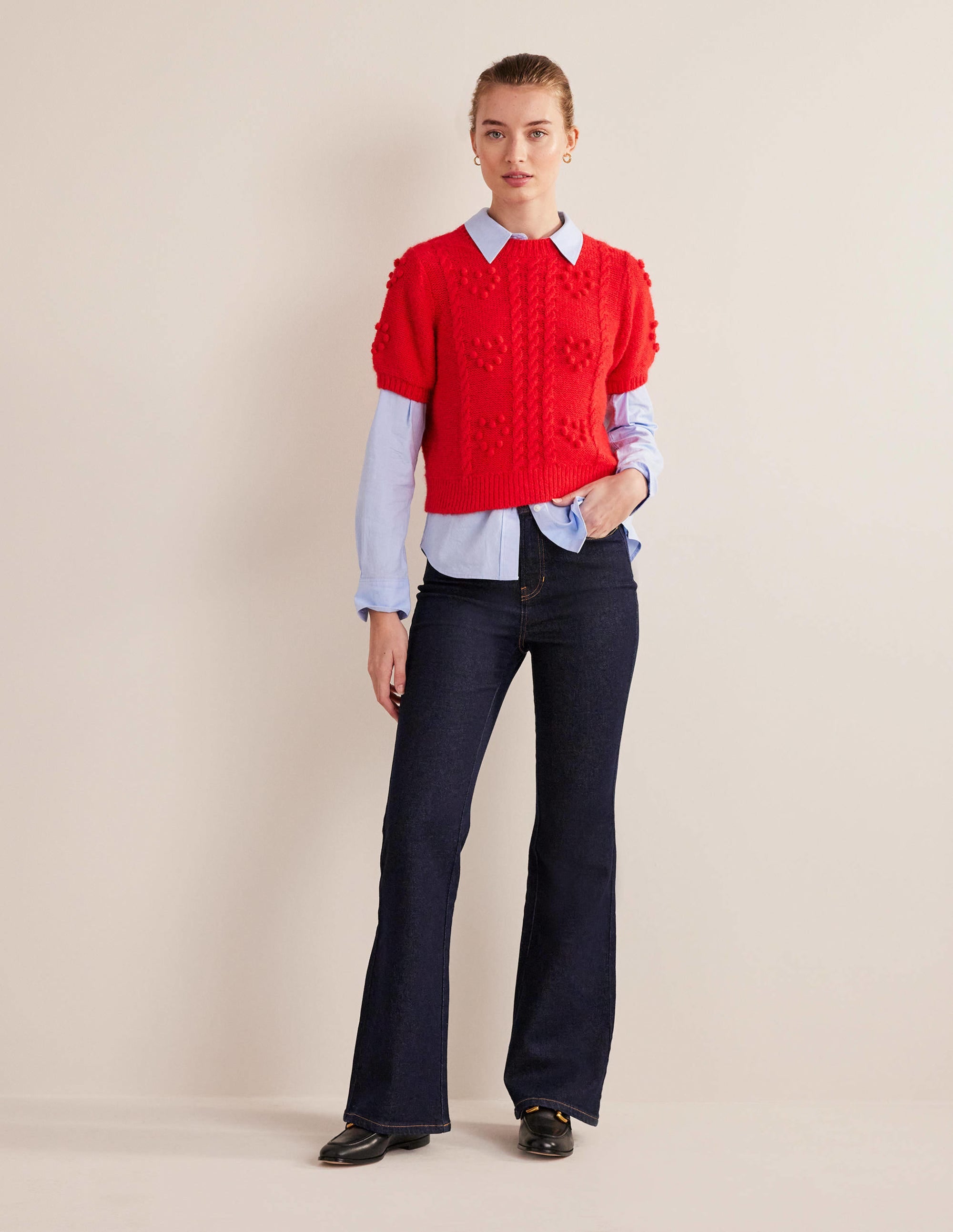 High Rise Flared Jean - Deep Indigo
