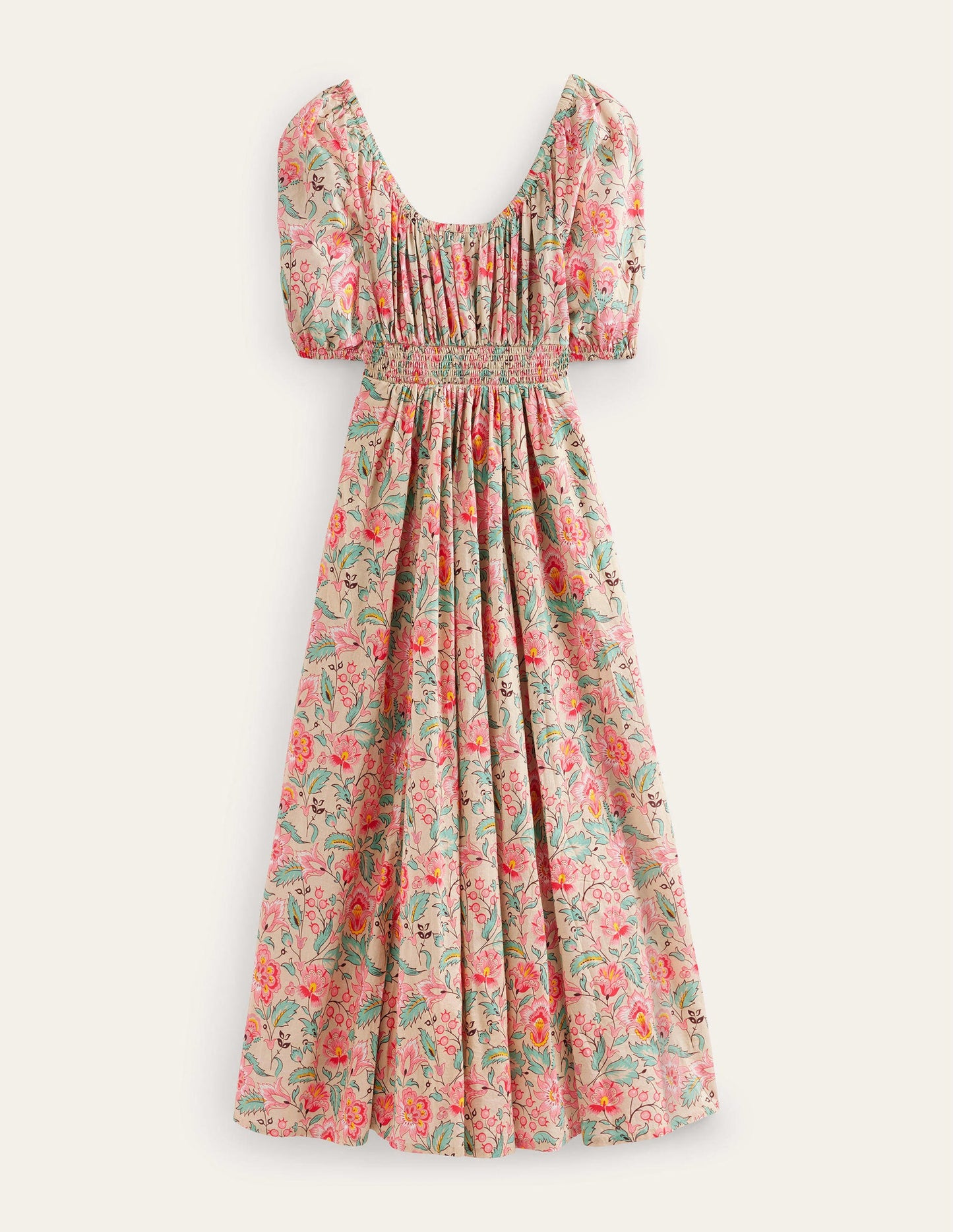 Scoop Neck Maxi Dress-Multi, Gardenia Whirl