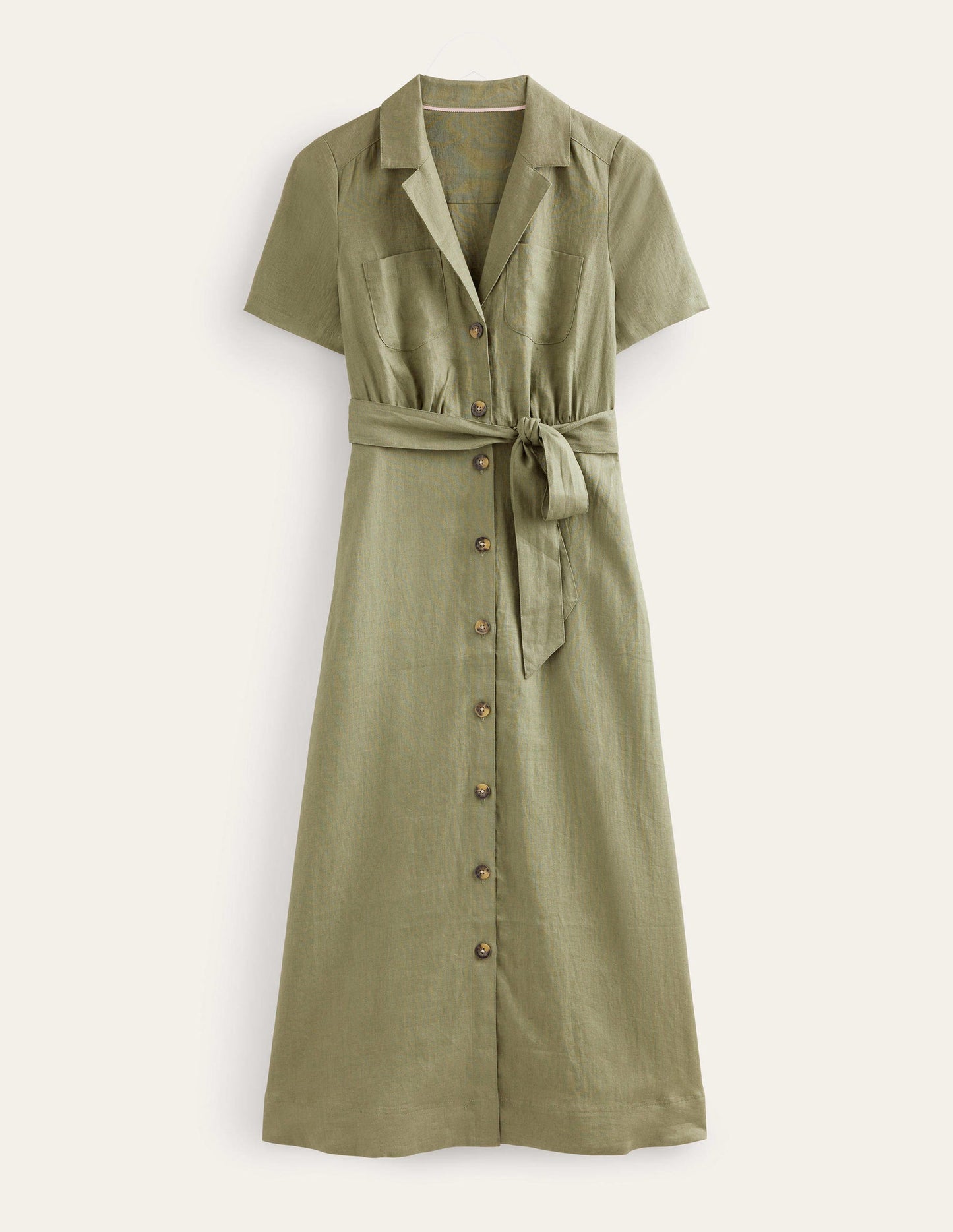 Linen Maxi Shirt Dress-Spruce