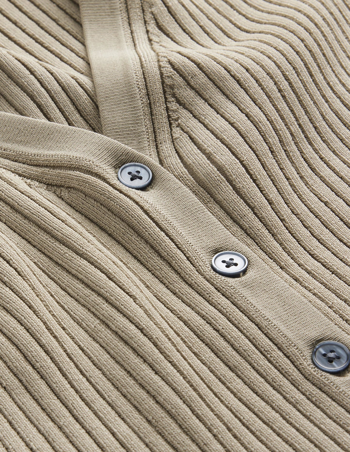 Cropped Wide Neck Rib Cardigan-Stone