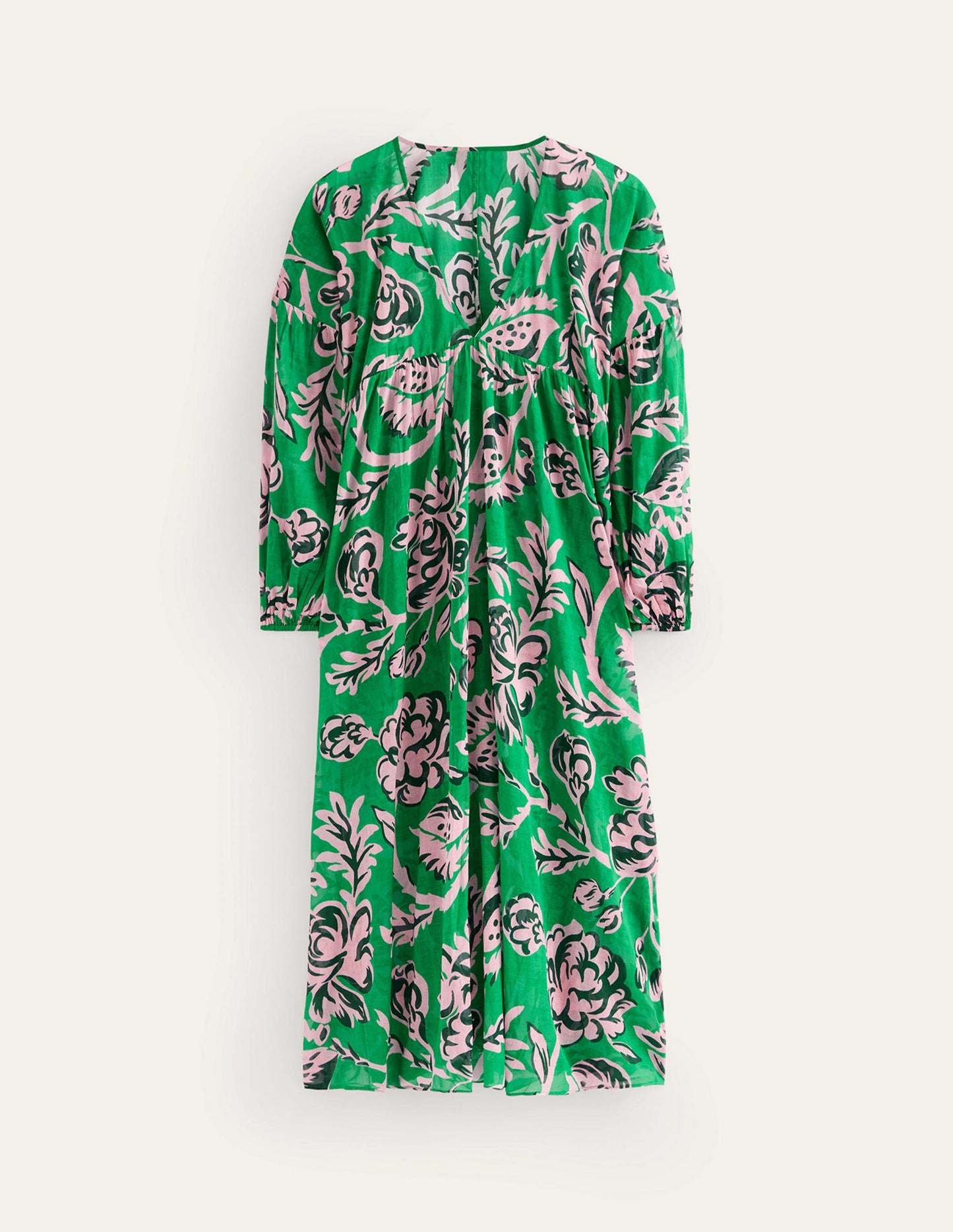 Sarah Maxi Kaftan Dress-Green, Rose Blush
