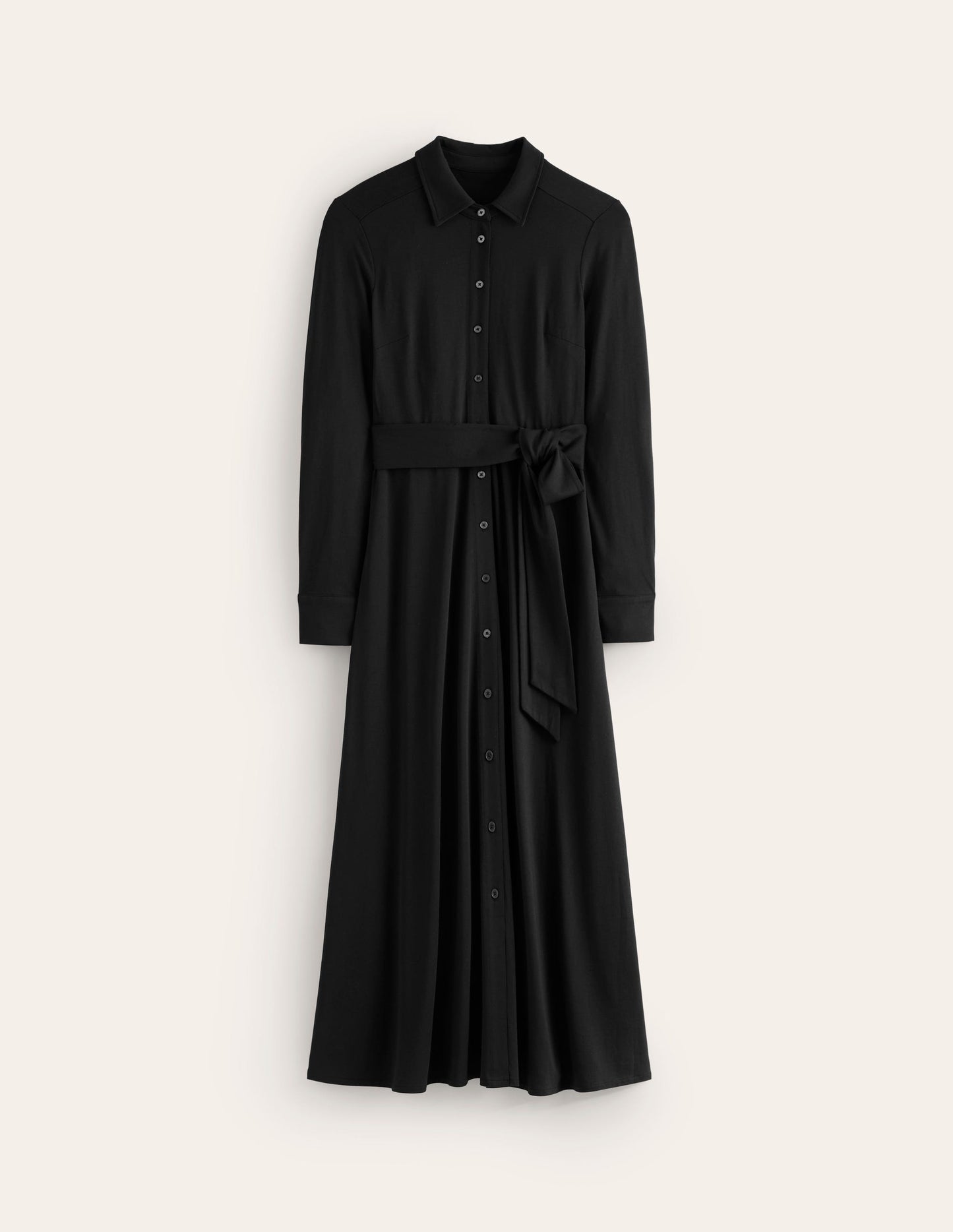 Marcia Jersey Shirt Dress-Black