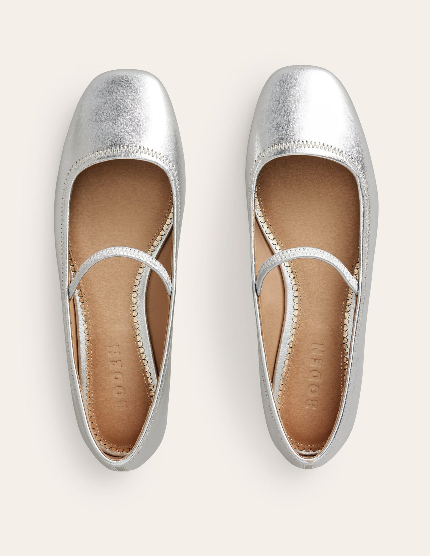Thea Mary Jane Ballet Flats-Silver Metallic
