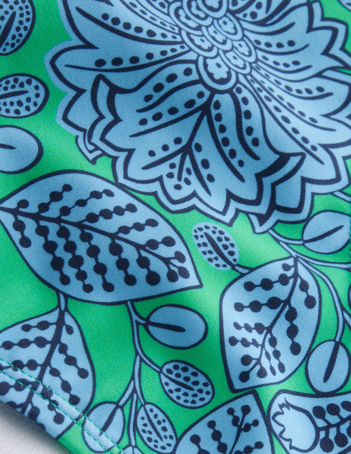 Classic Bikini Bottoms-Ming Green, Gardenia Swirl