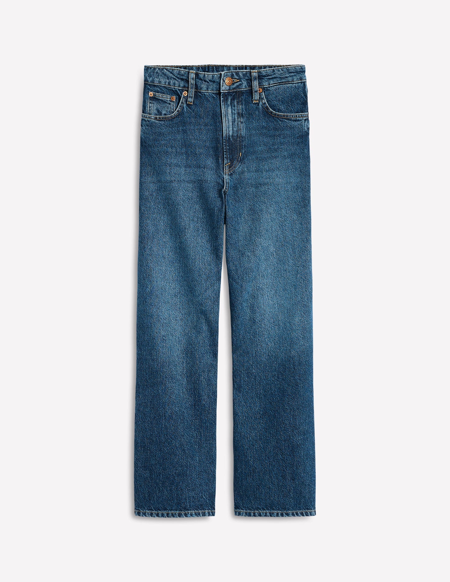 High Rise Straight Crop Jeans-Mid VWash