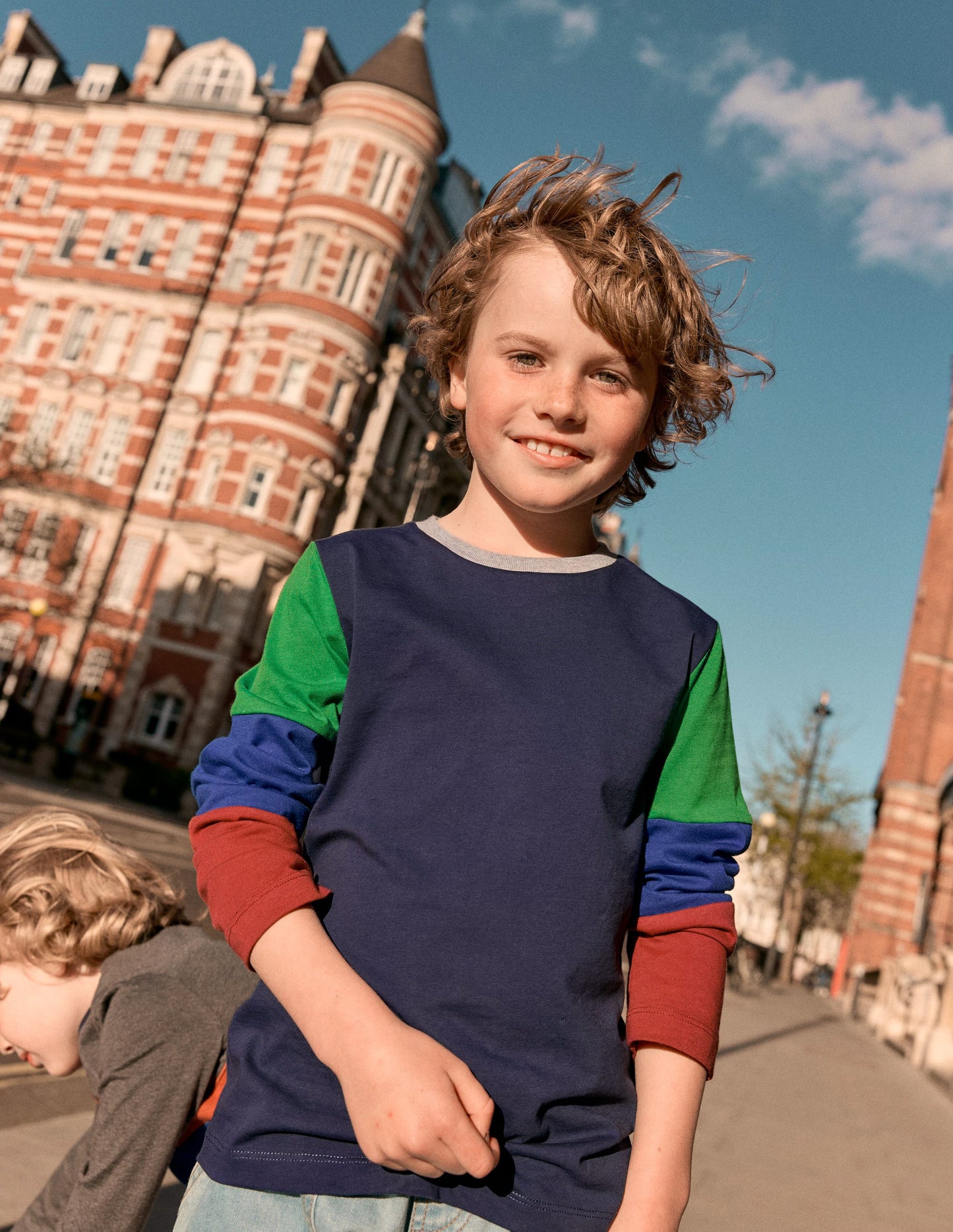 Long Sleeve Hotchpotch T-shirt-College Navy