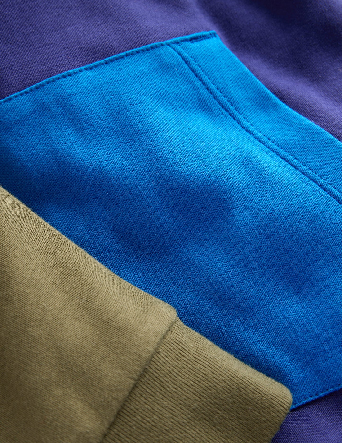 Hooded Mid-weight T-shirt-Starboard Blue/ Woodland Green