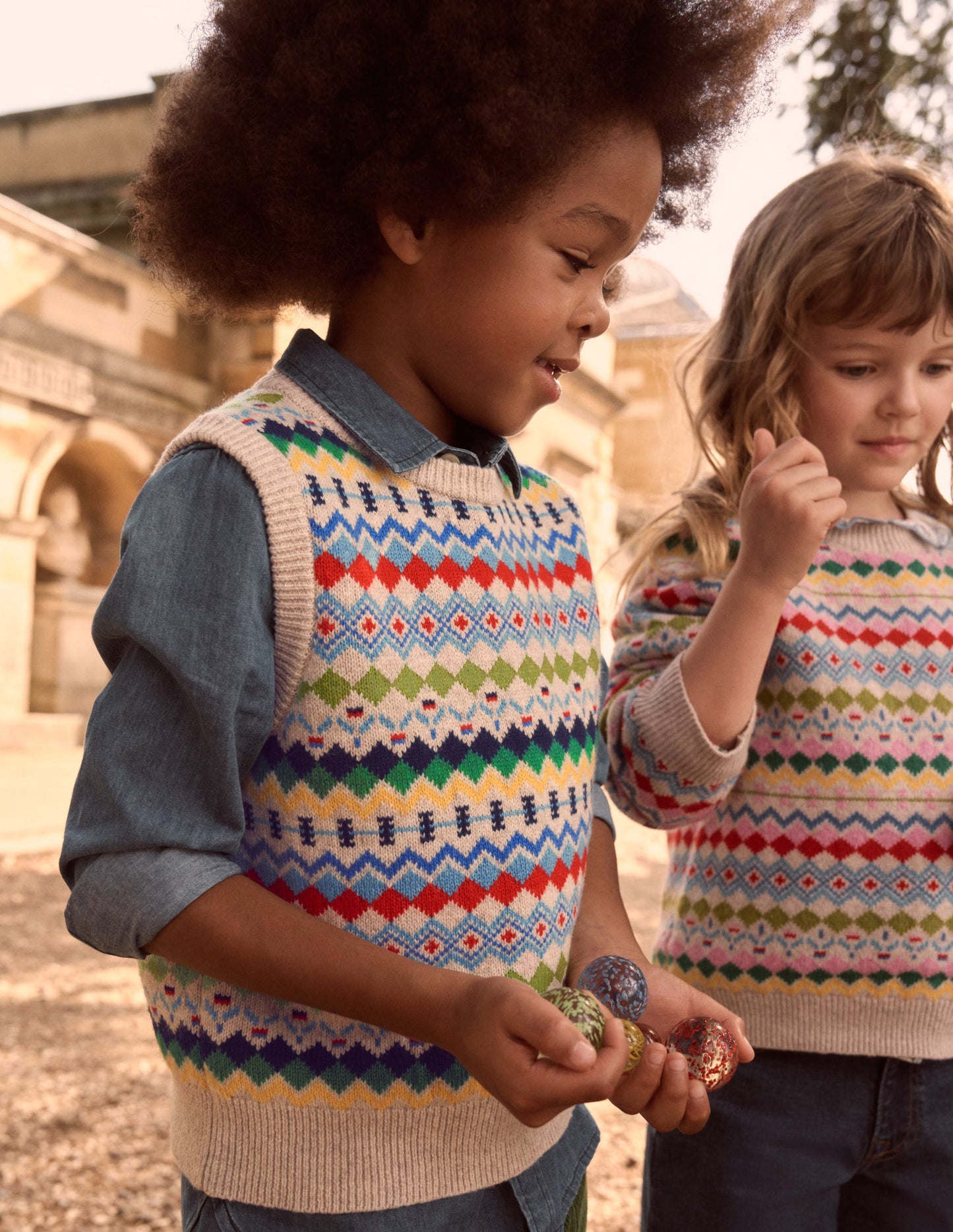 Fair Isle Tank-Oatmeal Marl Fair Isle