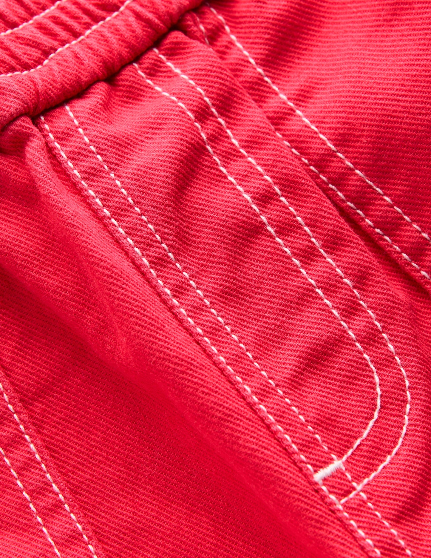 Pull-on Cotton Trouser-Strawberry Tart Red