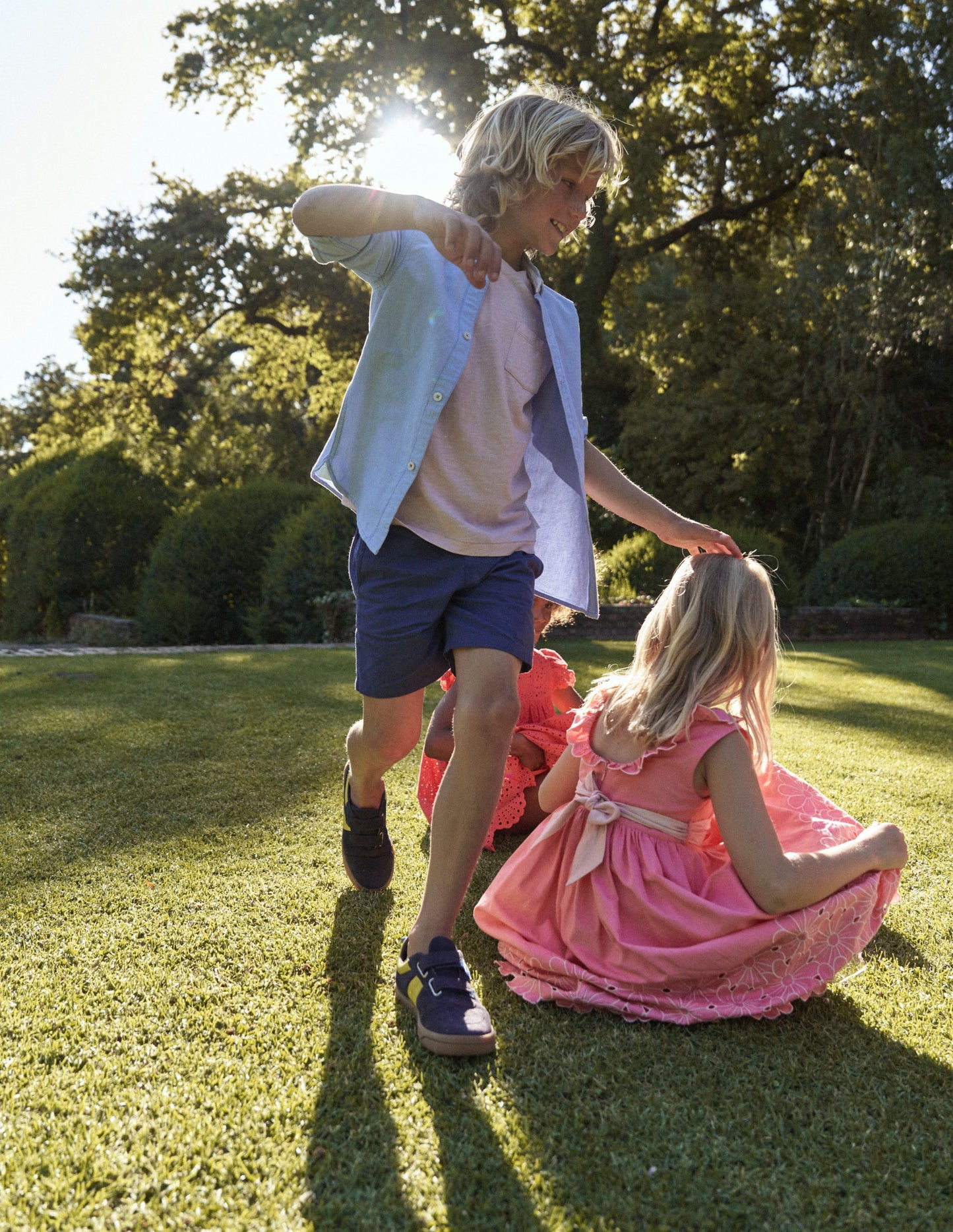 Cotton Linen Shorts-Navy