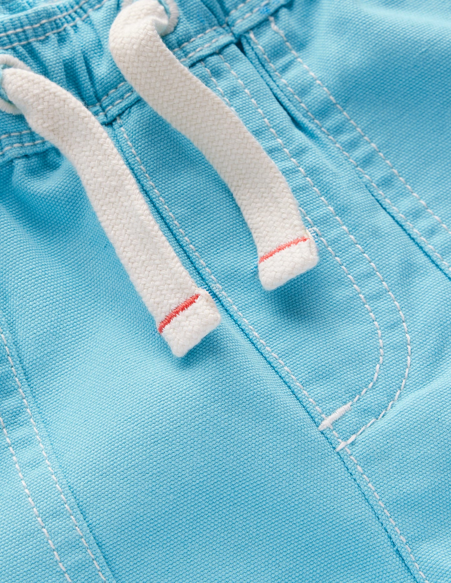 Pull-On Cotton Shorts-Caribbean Blue