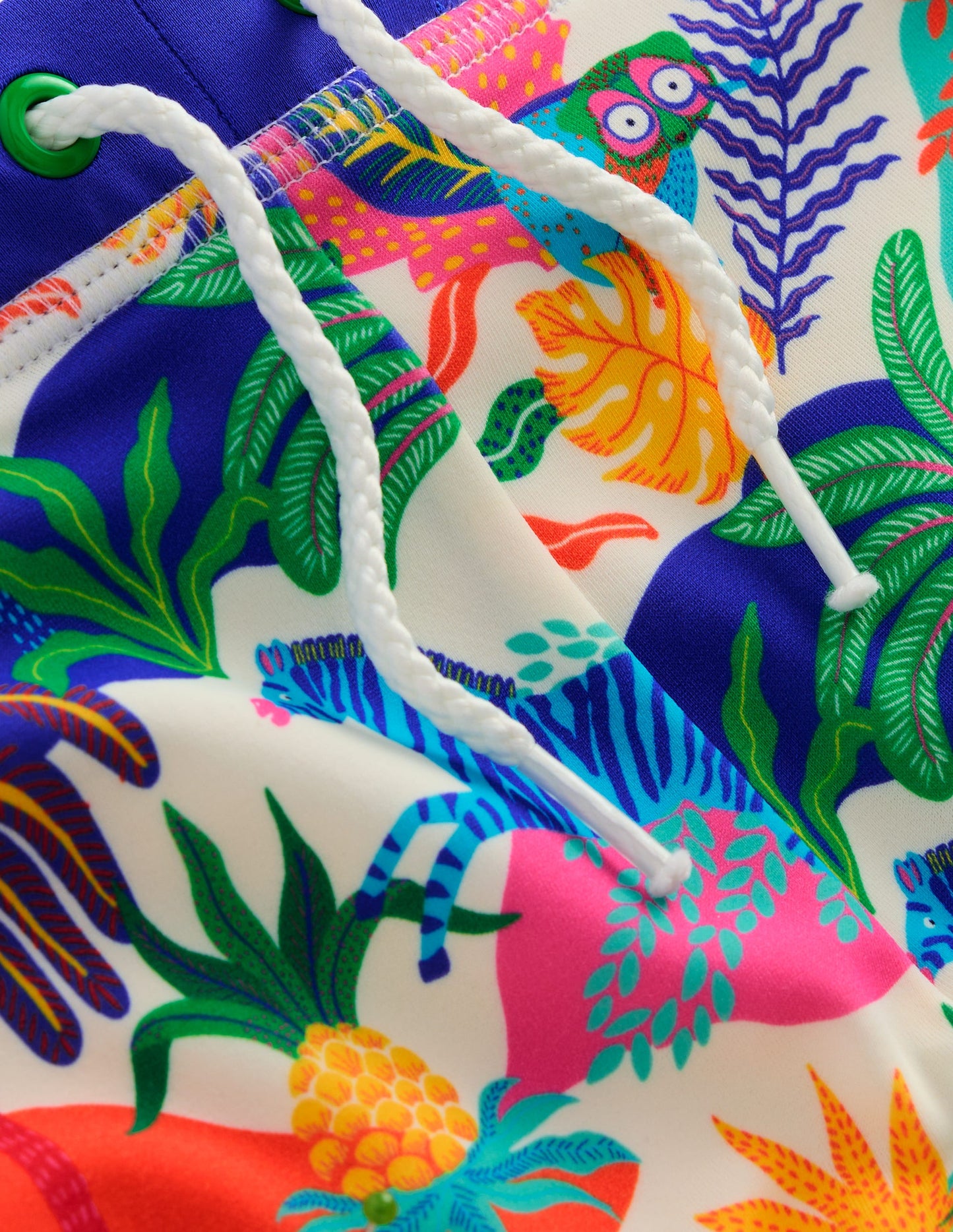 Swim Trunks-Ivory Multi Jungle