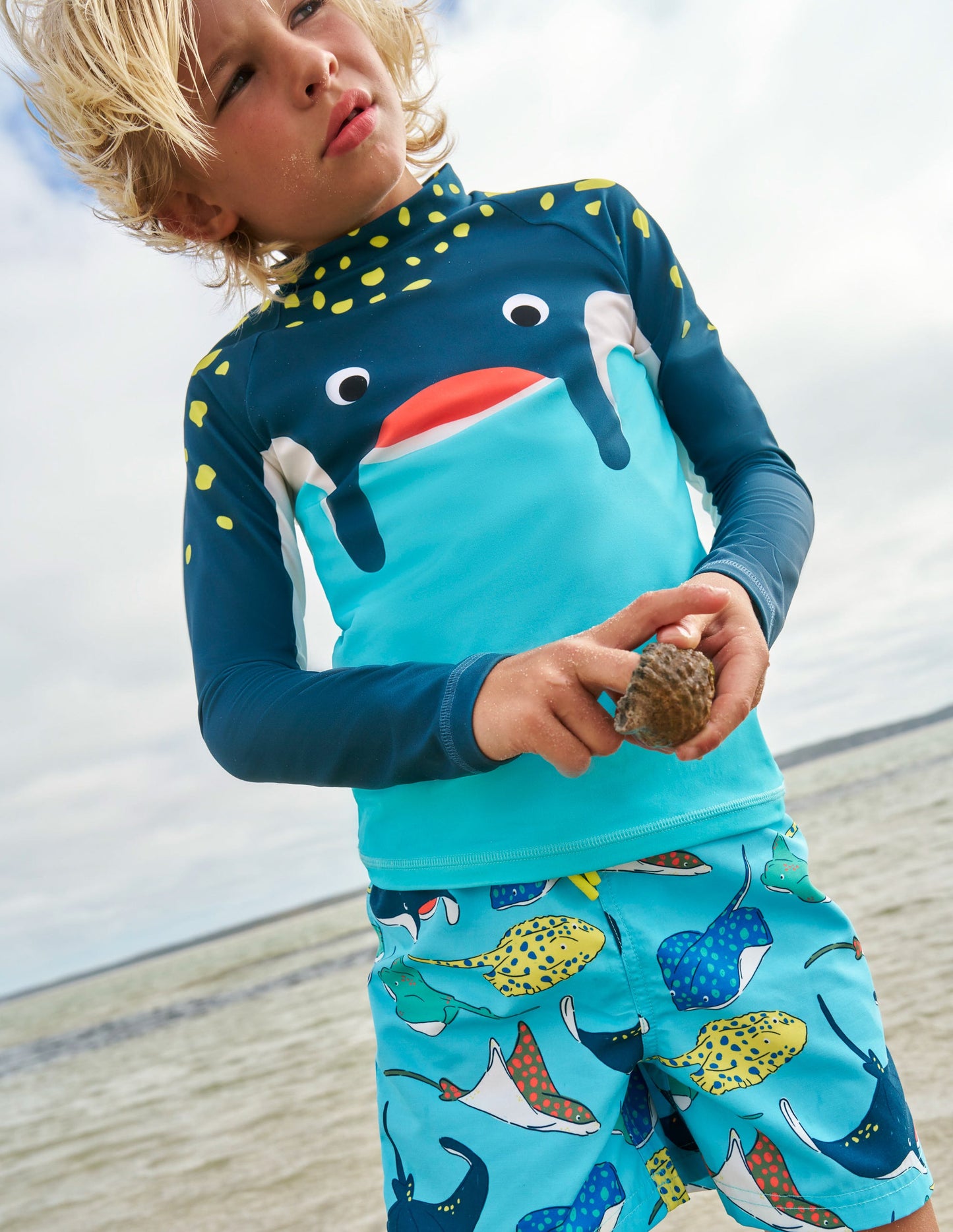 Swim Shorts-Caribbean Blue Rays