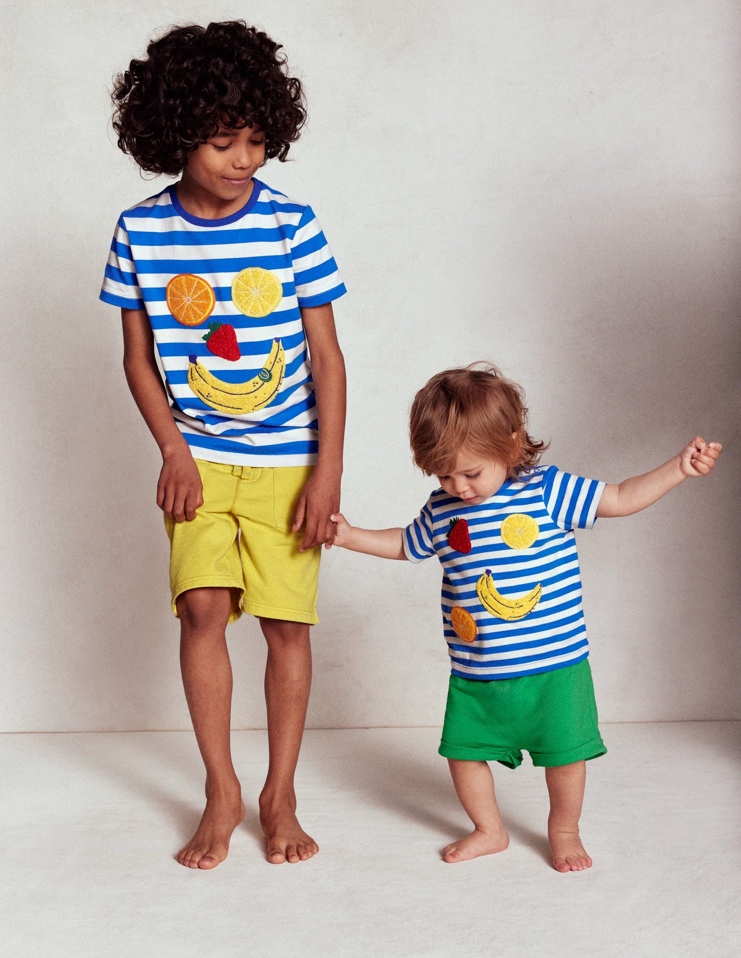 Short Sleeve Bouclé T-shirt-Gallery Blue/ Ivory Fruit Face