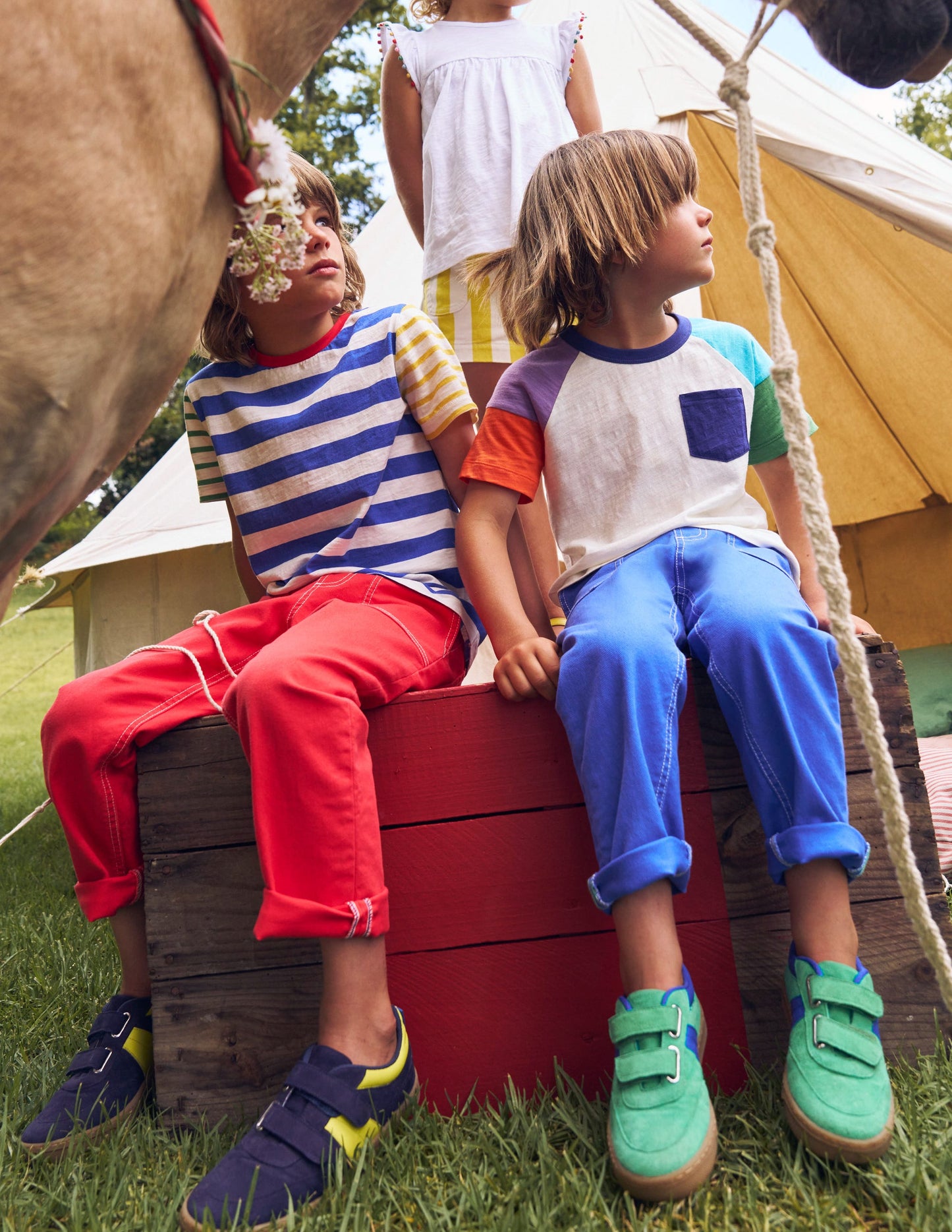 Pull-on Cotton Trouser-Blue Heron