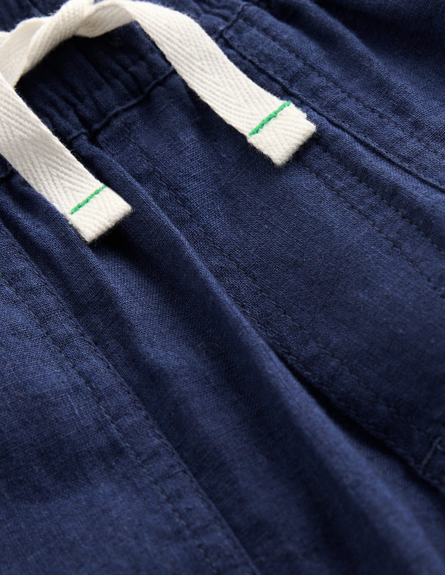 Cotton Linen Pull-on Trouser-Navy