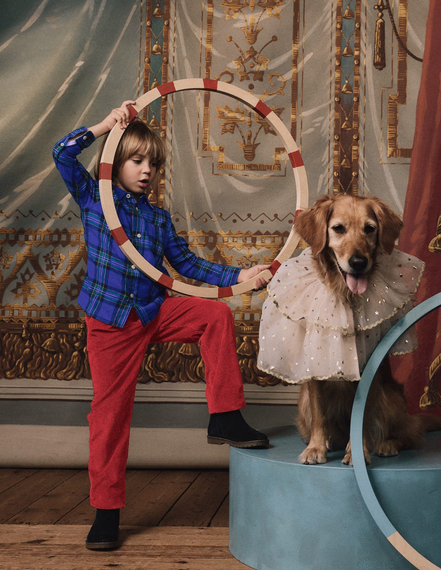 Classic Cord Trousers-Carmine Red