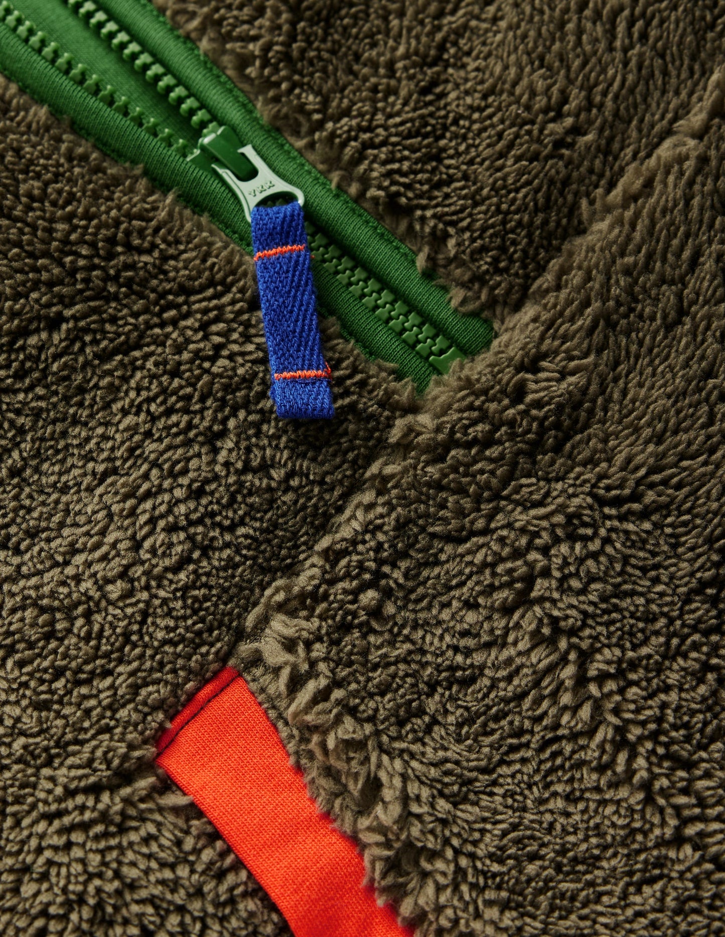 Fleece Half Zip Hoodie-Classic Khaki