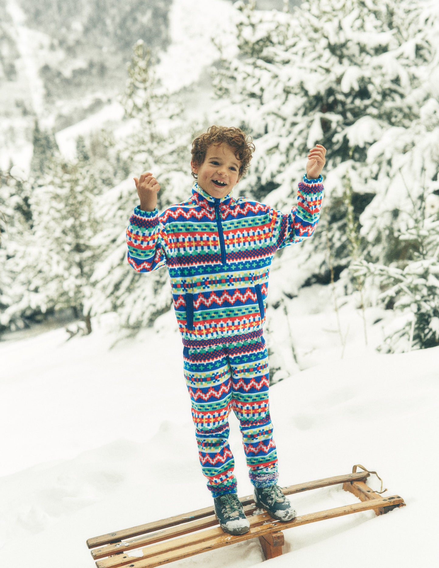 Cosy Geometric Joggers-Multi Jacquard