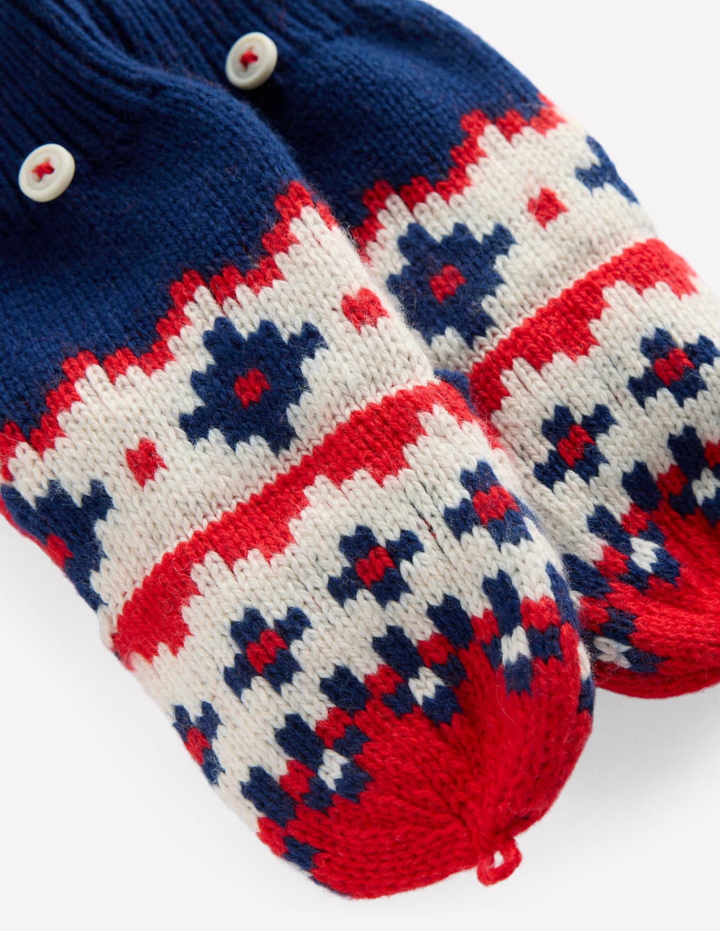Fair Isle Mittens-College Navy Fair Isle