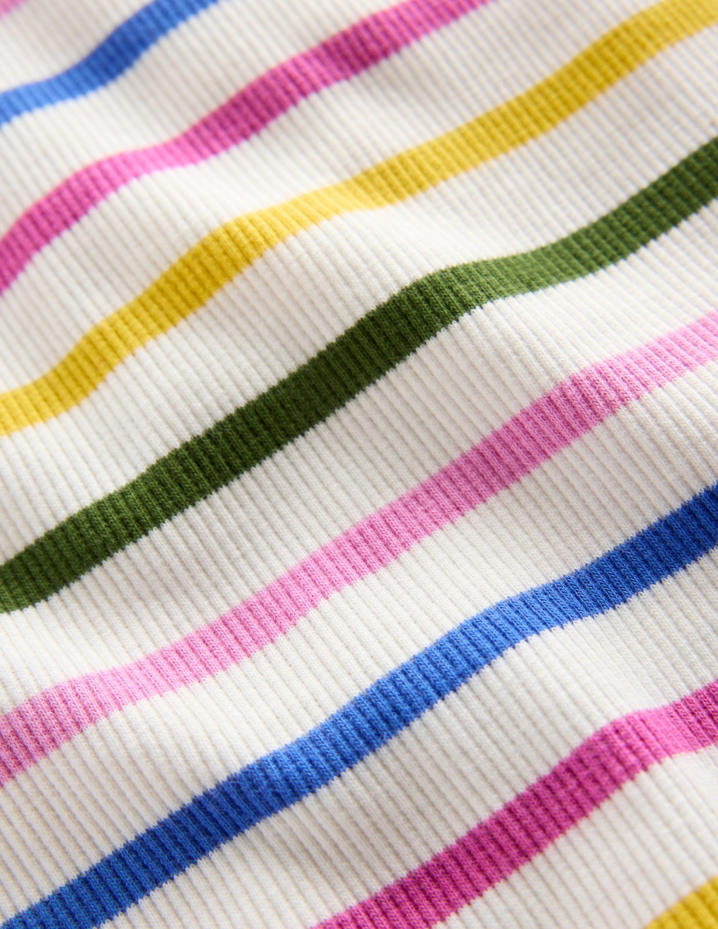 Ribbed Long Sleeve T-shirt-Rainbow Stripe