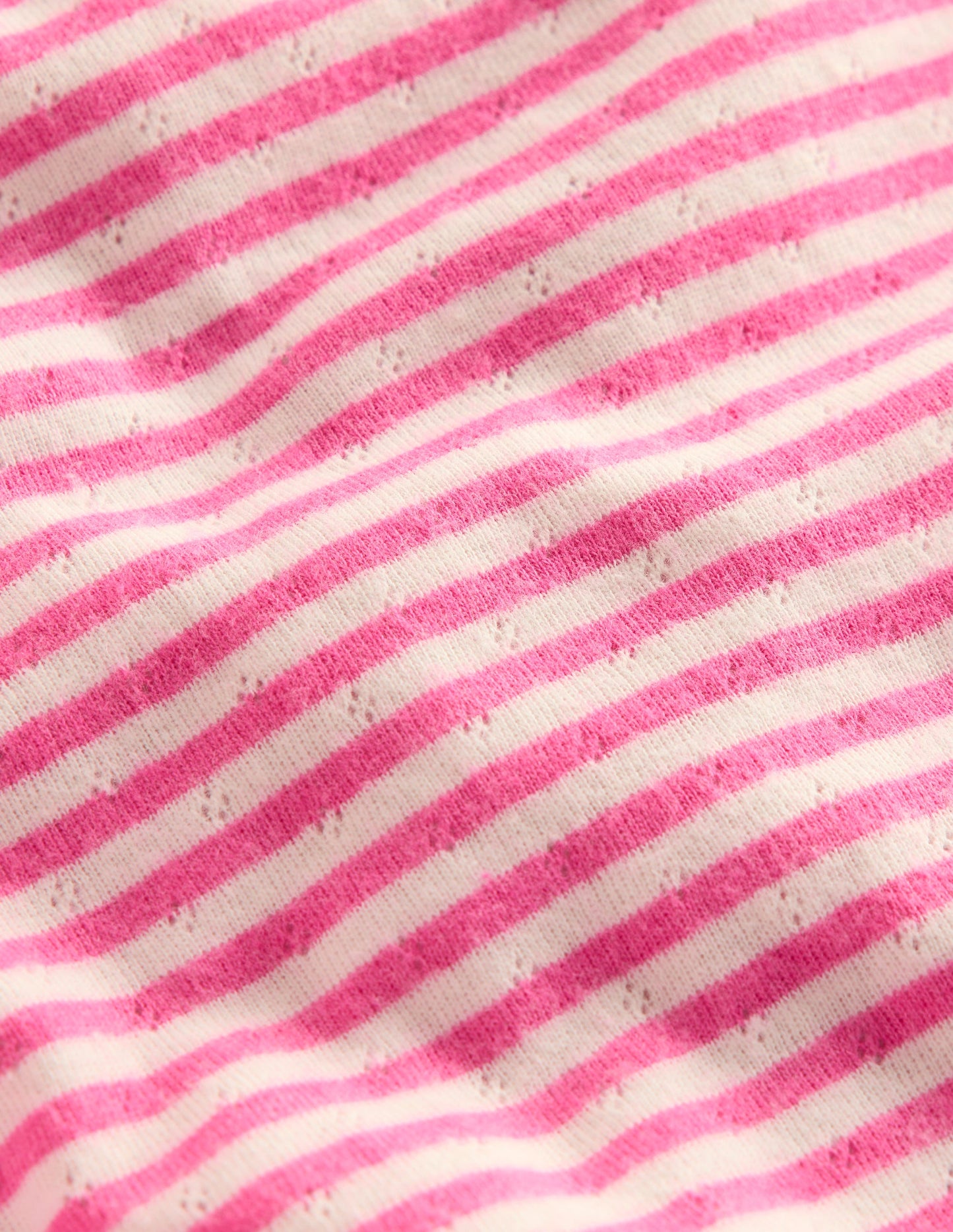 Long Sleeve Pointelle Top-Sorbet Pink Stripe