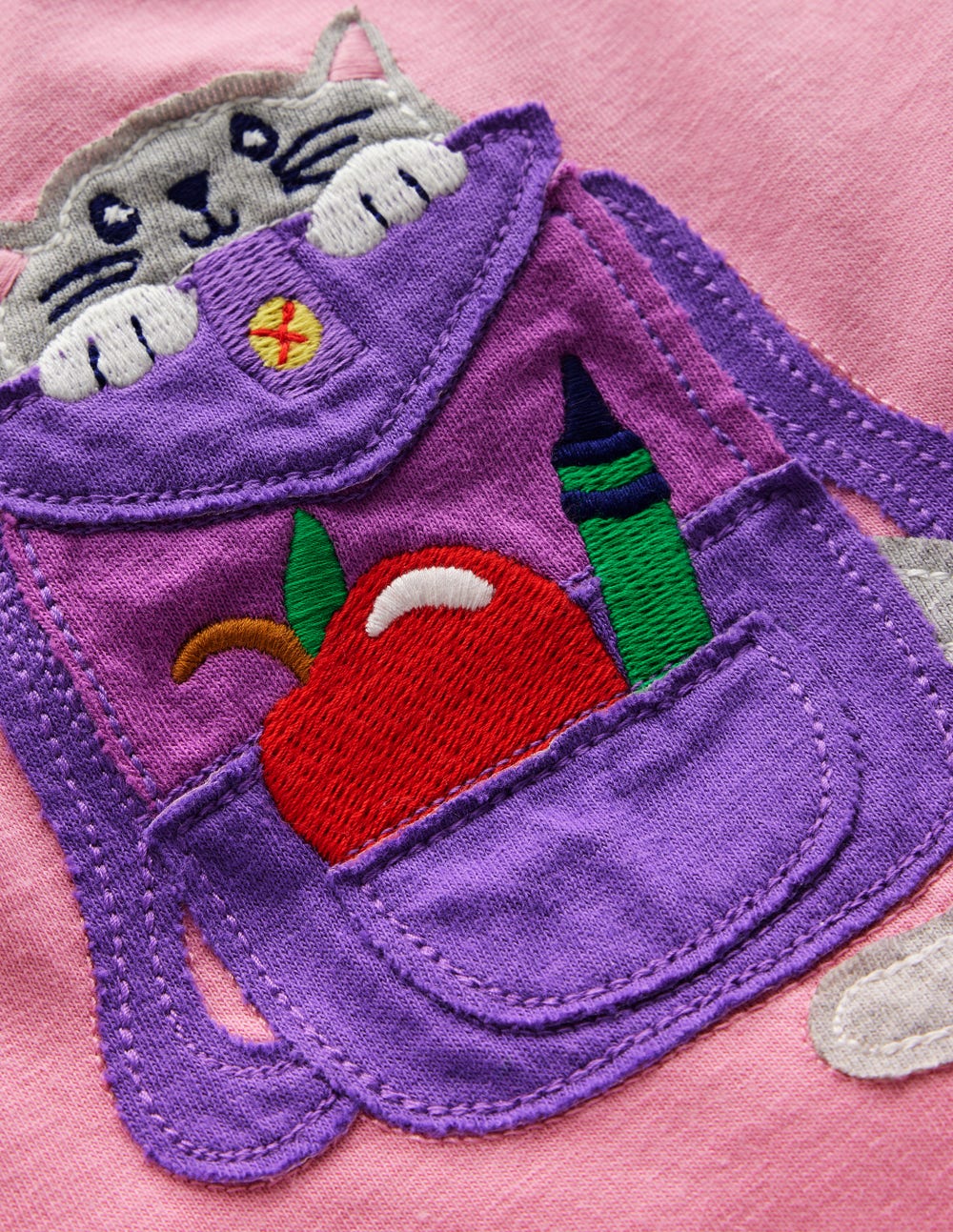 Short Sleeve Appliqué T-shirt-Formica Pink Stationary Pets