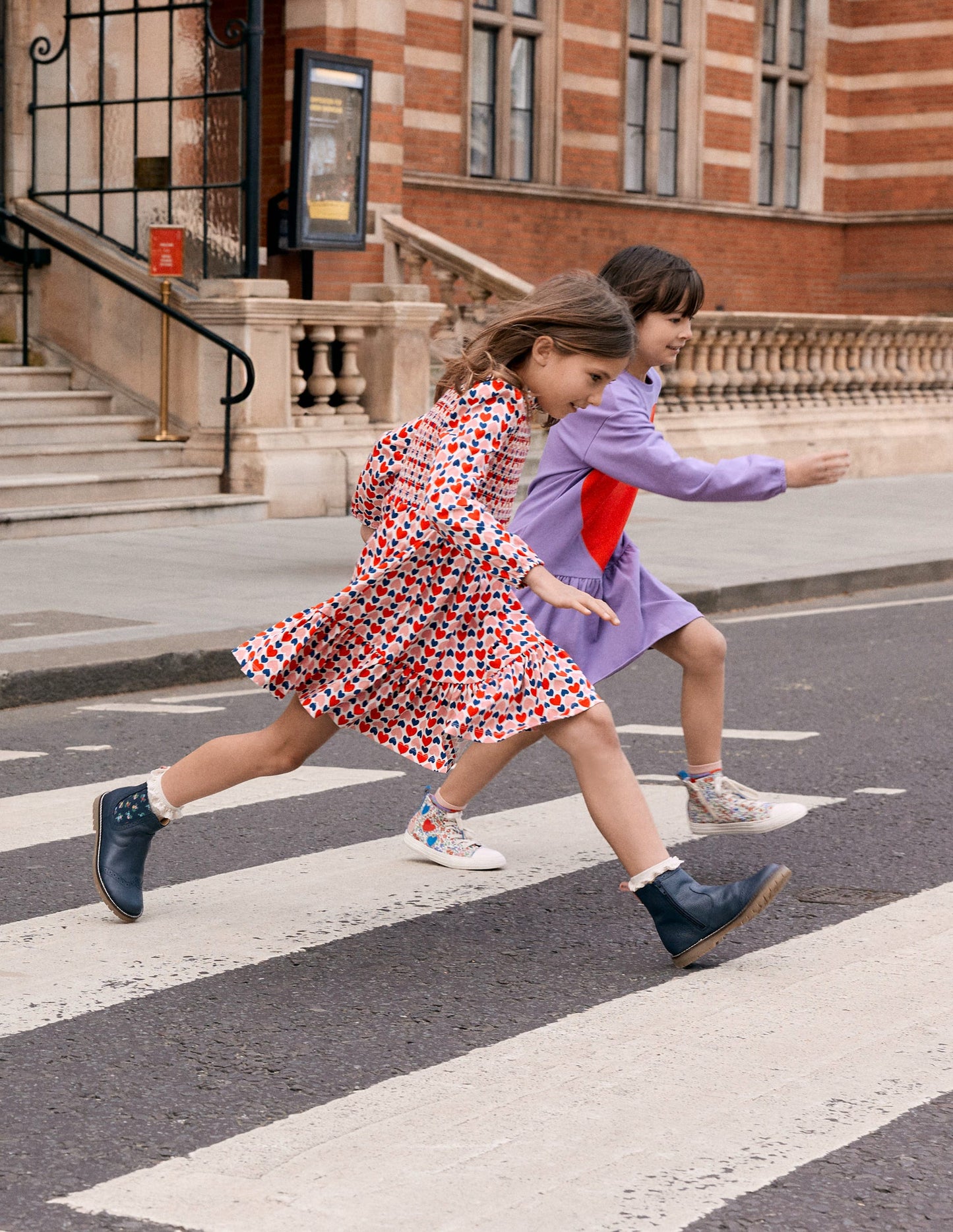 Aurora Long Sleeve Dress-Poppy Red Geo Heart