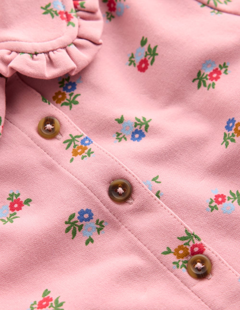 Cosy Jersey Shirt Dress-Vintage Pink Spaced Ditsy