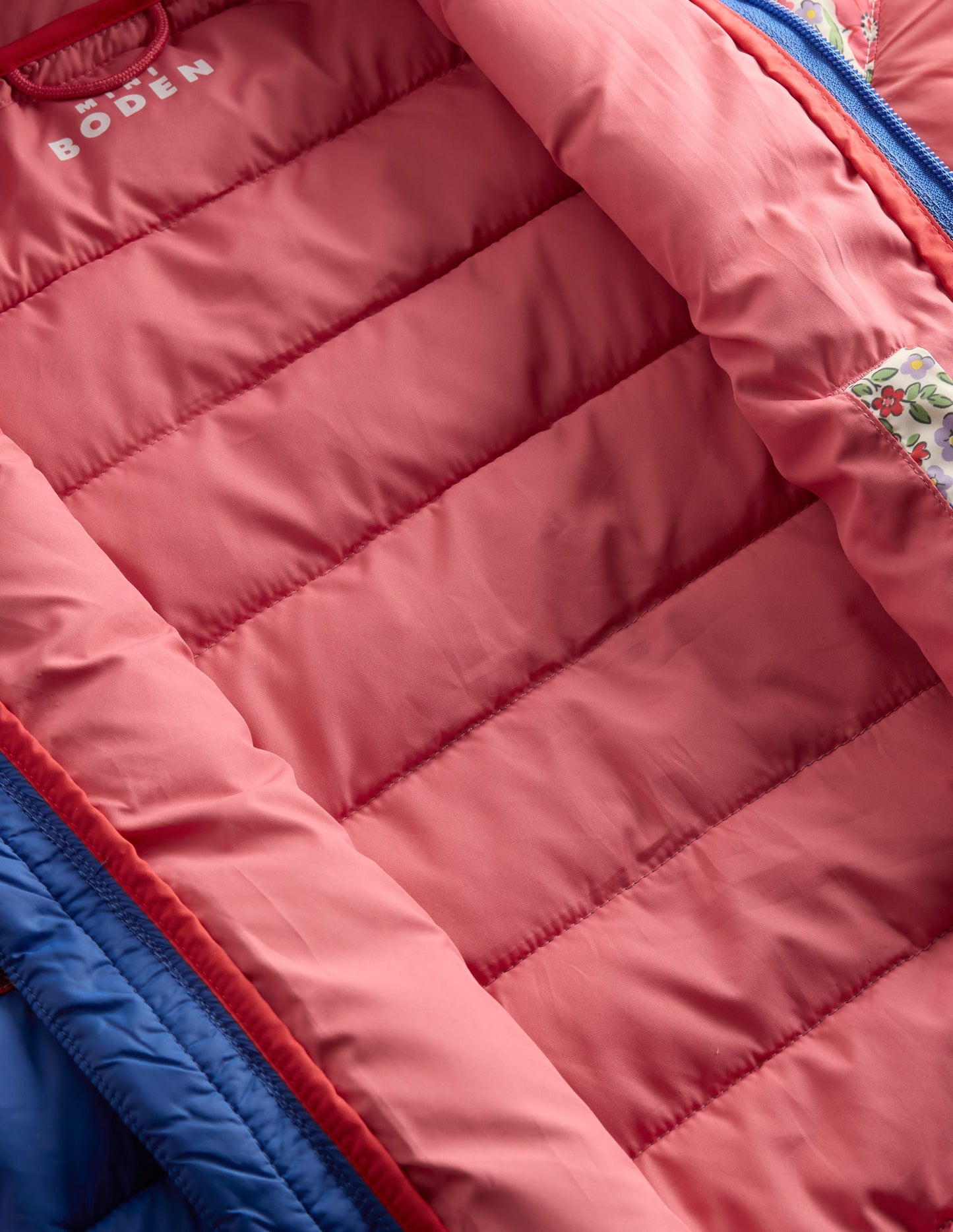 Pack-away Padded Jacket-Floral Colourblock