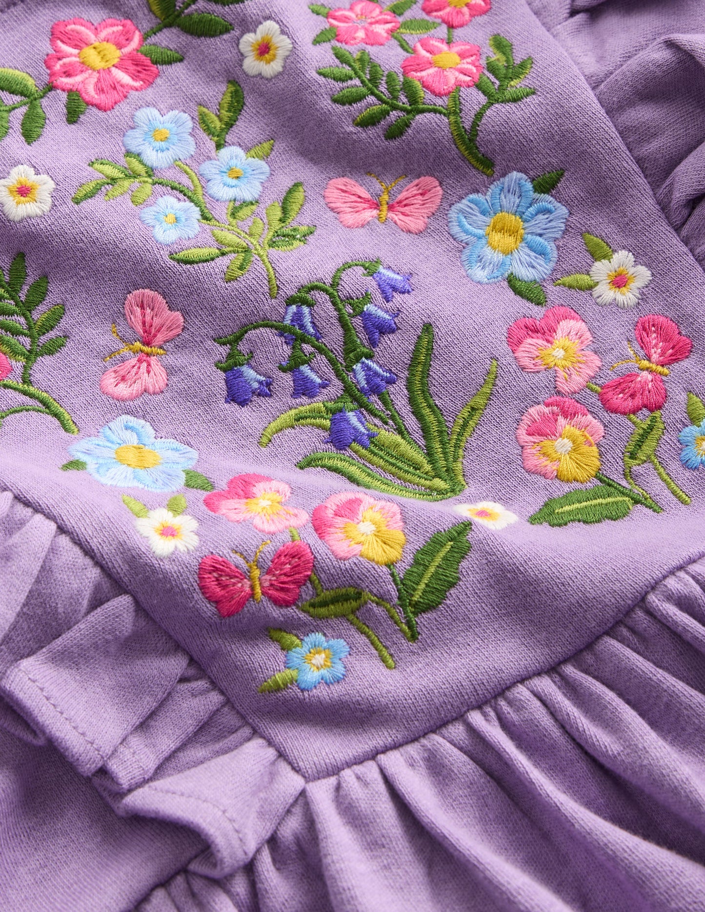 Embroidered Bodice Dress-Grape Lilac