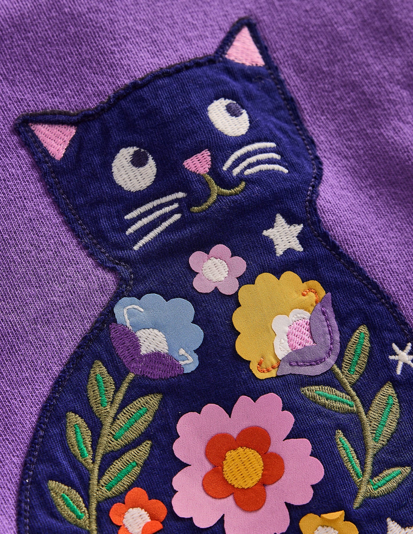 Applique Tunic-Purple Topaz Cats