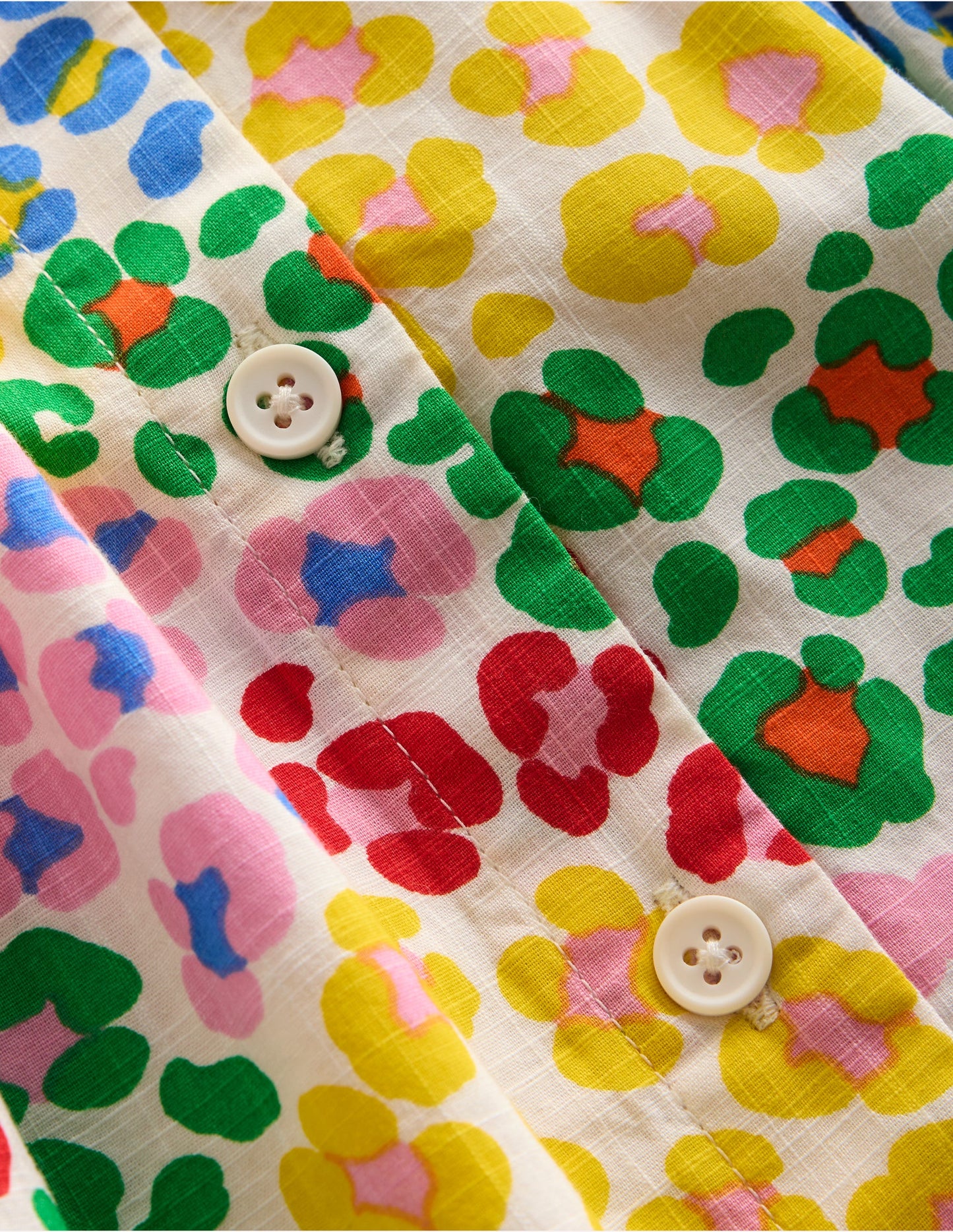 Remy Button Through Dress-Multi Rainbow Leopard