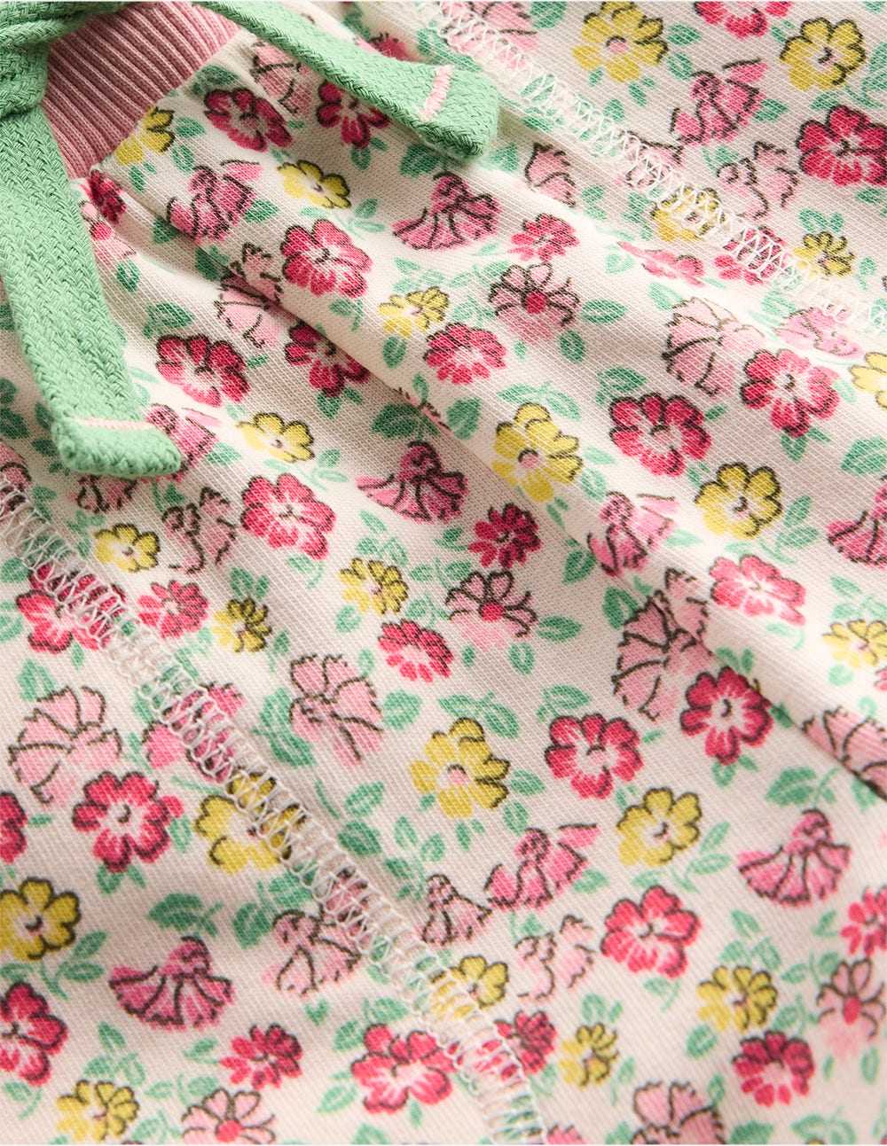 Printed Jersey Shorts-Multi Summer Flowerbed