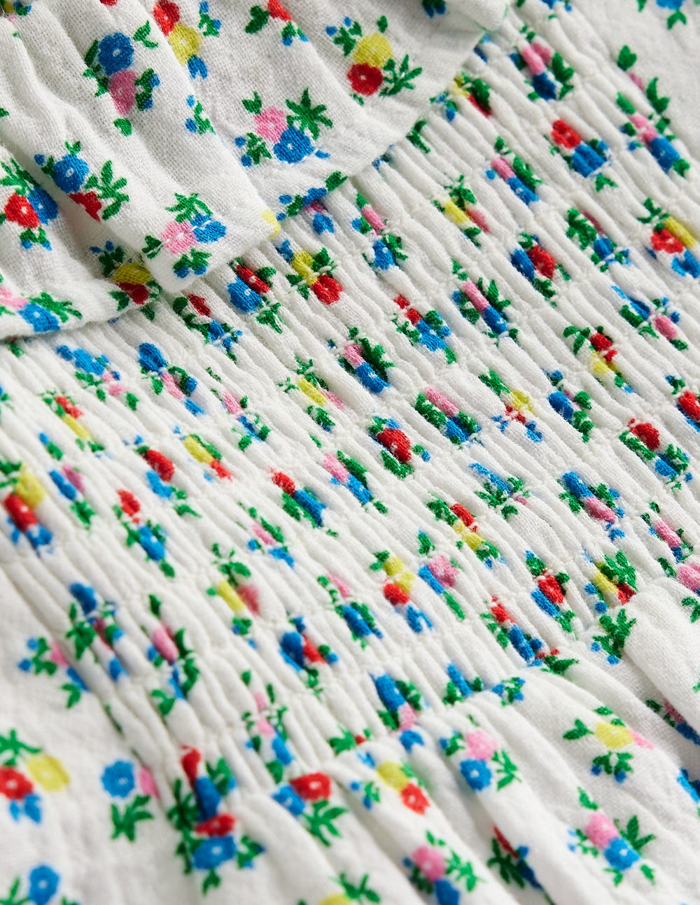 Double Cloth Printed Blouse-Soft Ivory Ditsy Floral