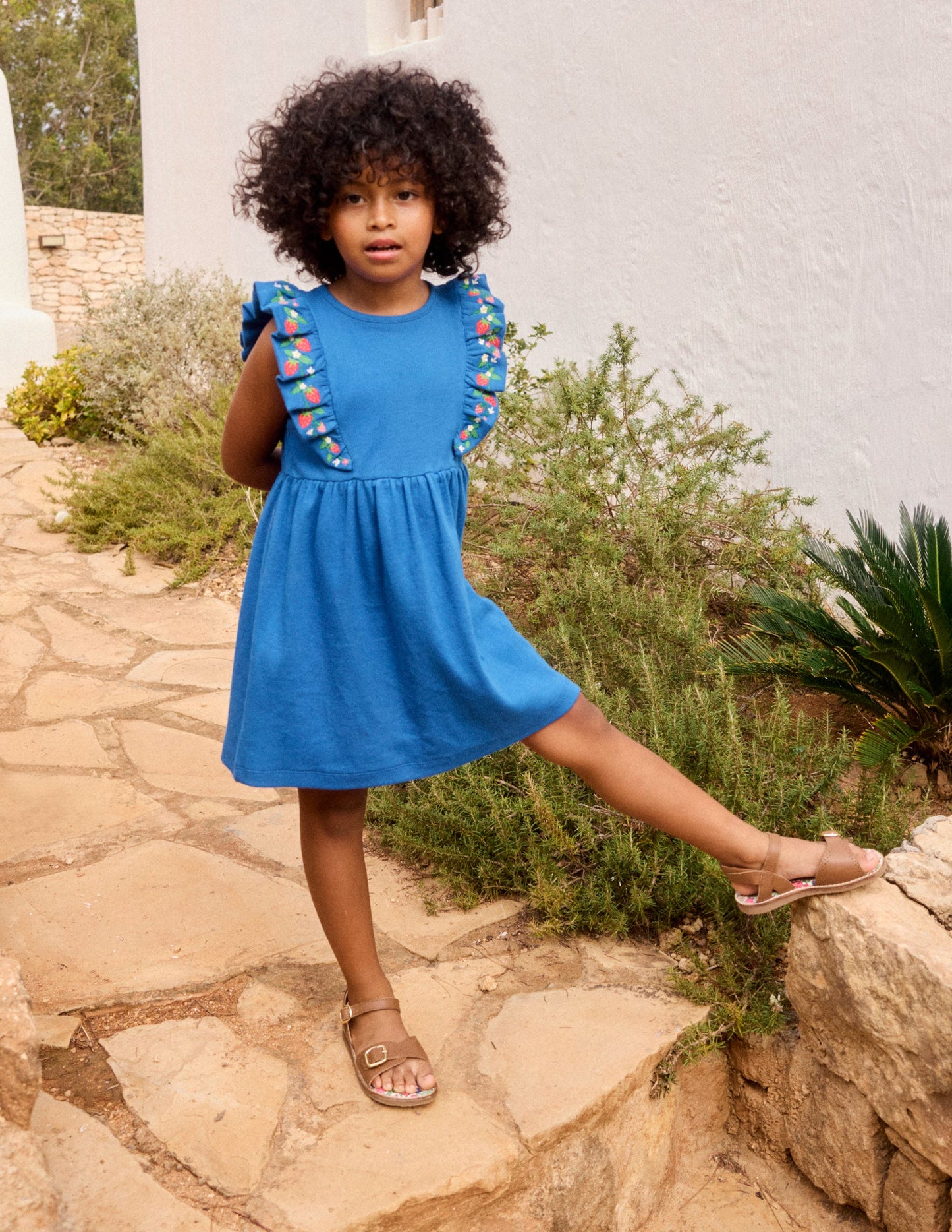 Frieda Embroidered Dress-Gallery Blue