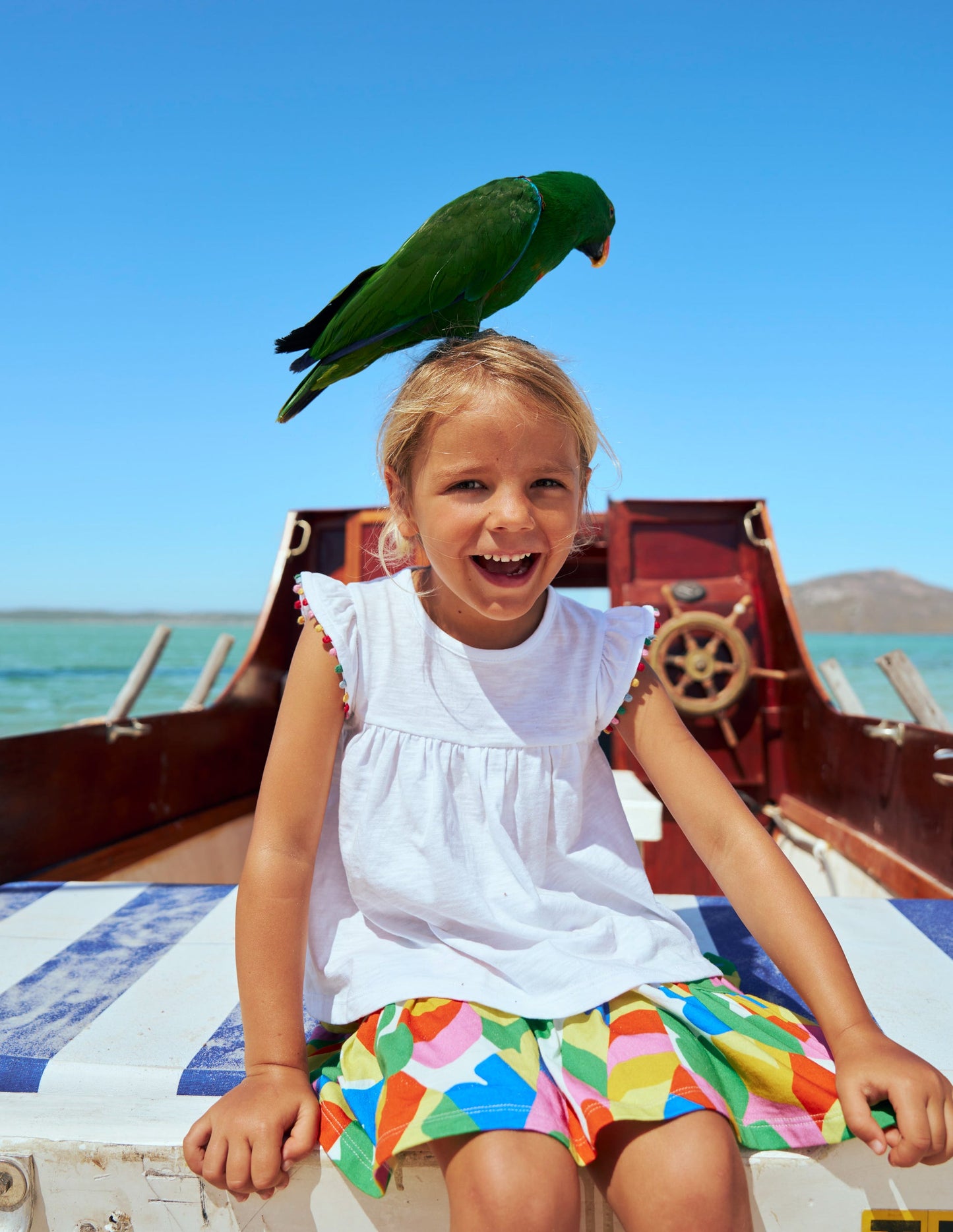 Frill Sleeve Pom Top-White