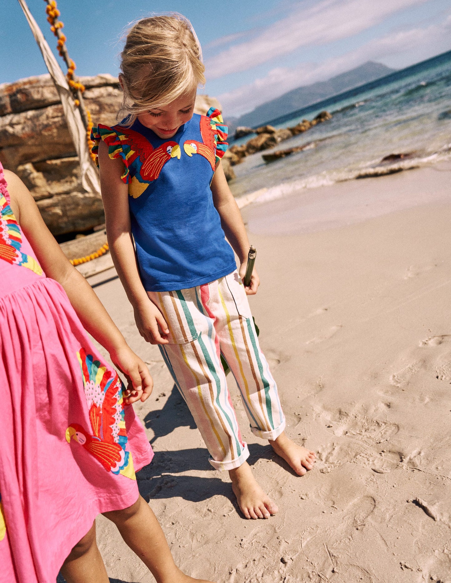 Flutter Short Sleeve T-shirt-Bright Blue Parrot