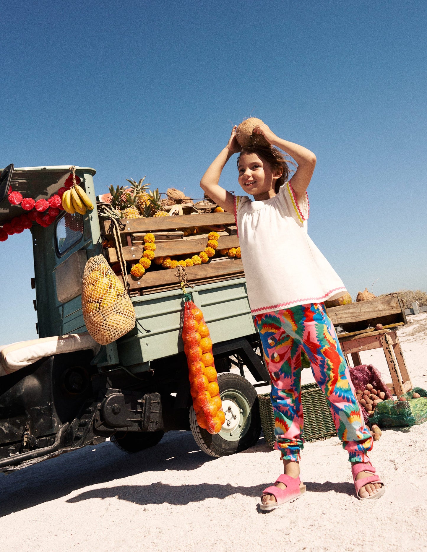 Holiday Trousers-Multi Rainbow Parrot