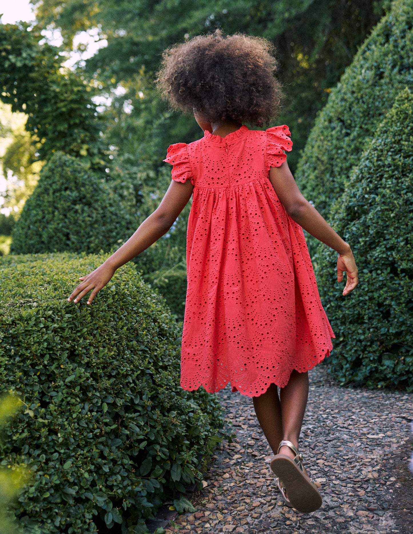 Scallop Broderie Dress-Camelia Pink