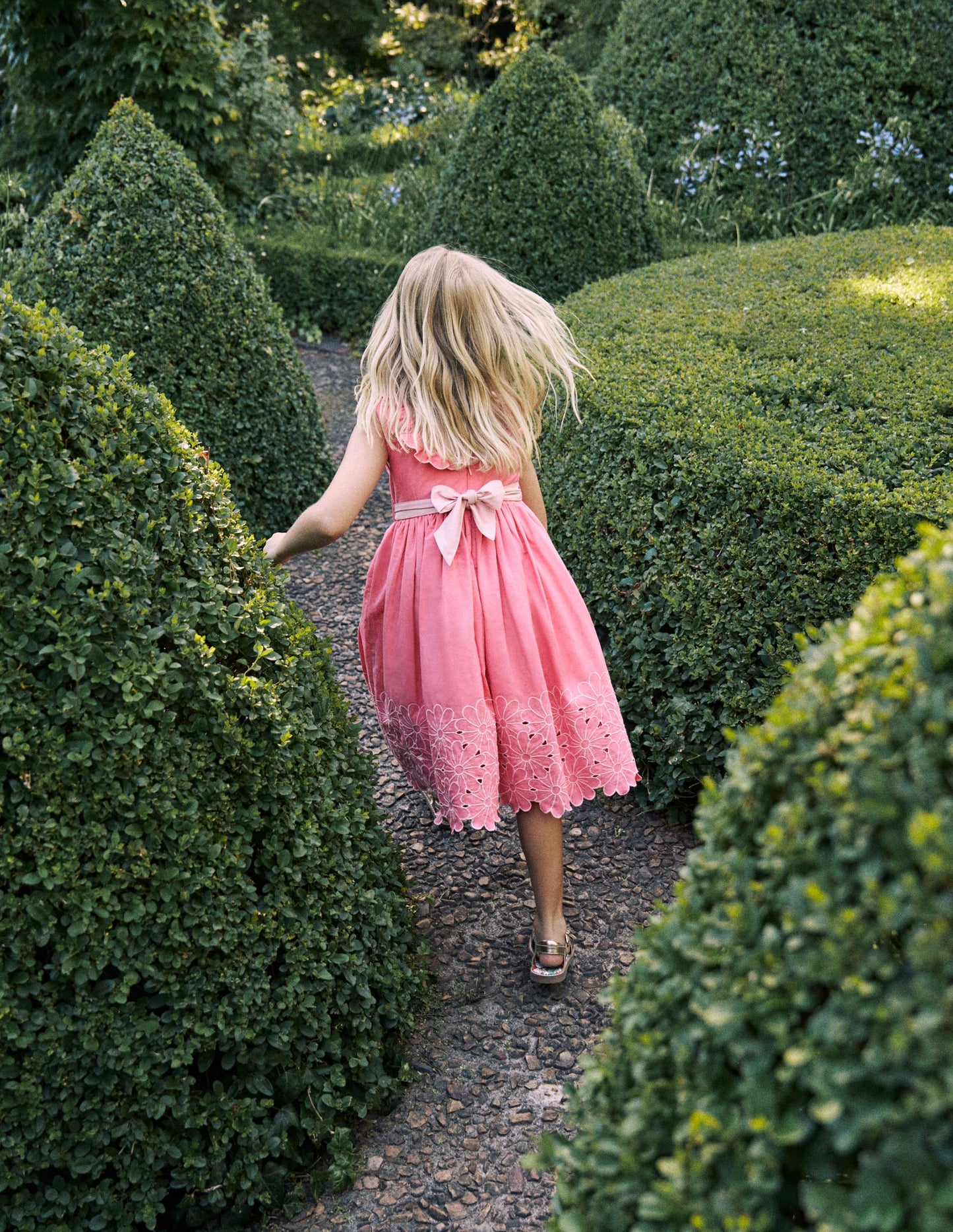 Flower Hem Occasion Dress-Salmon Pink