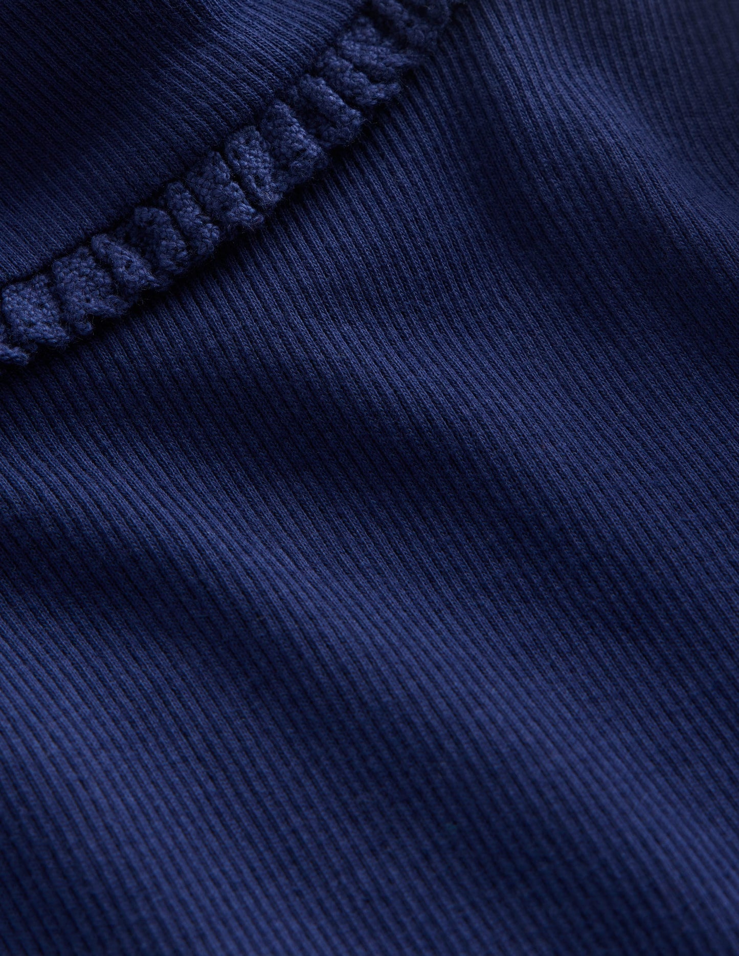 Ribbed Roll Neck Top-College Navy