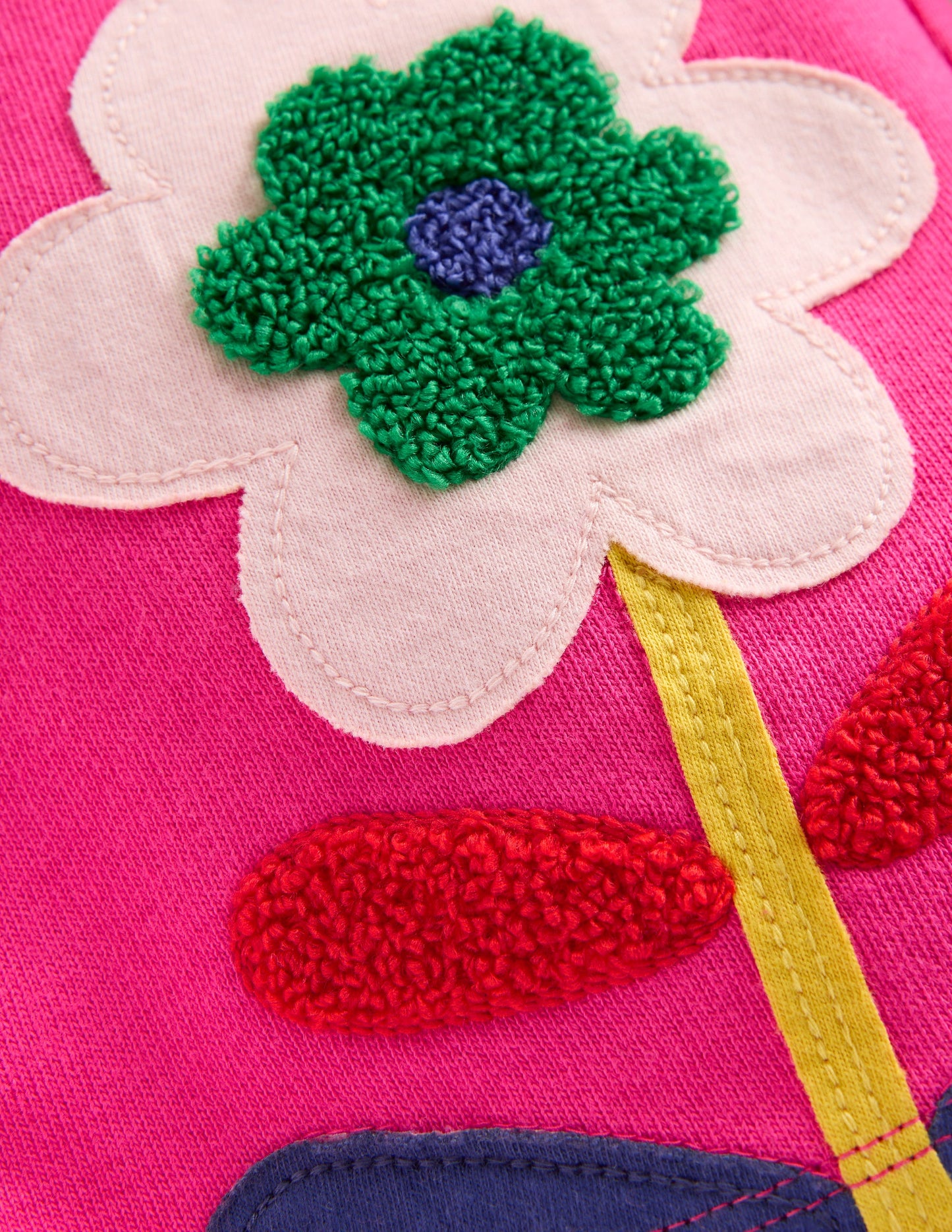 Bobbie Appliqué Joggers-Raspberry Pink Flowers