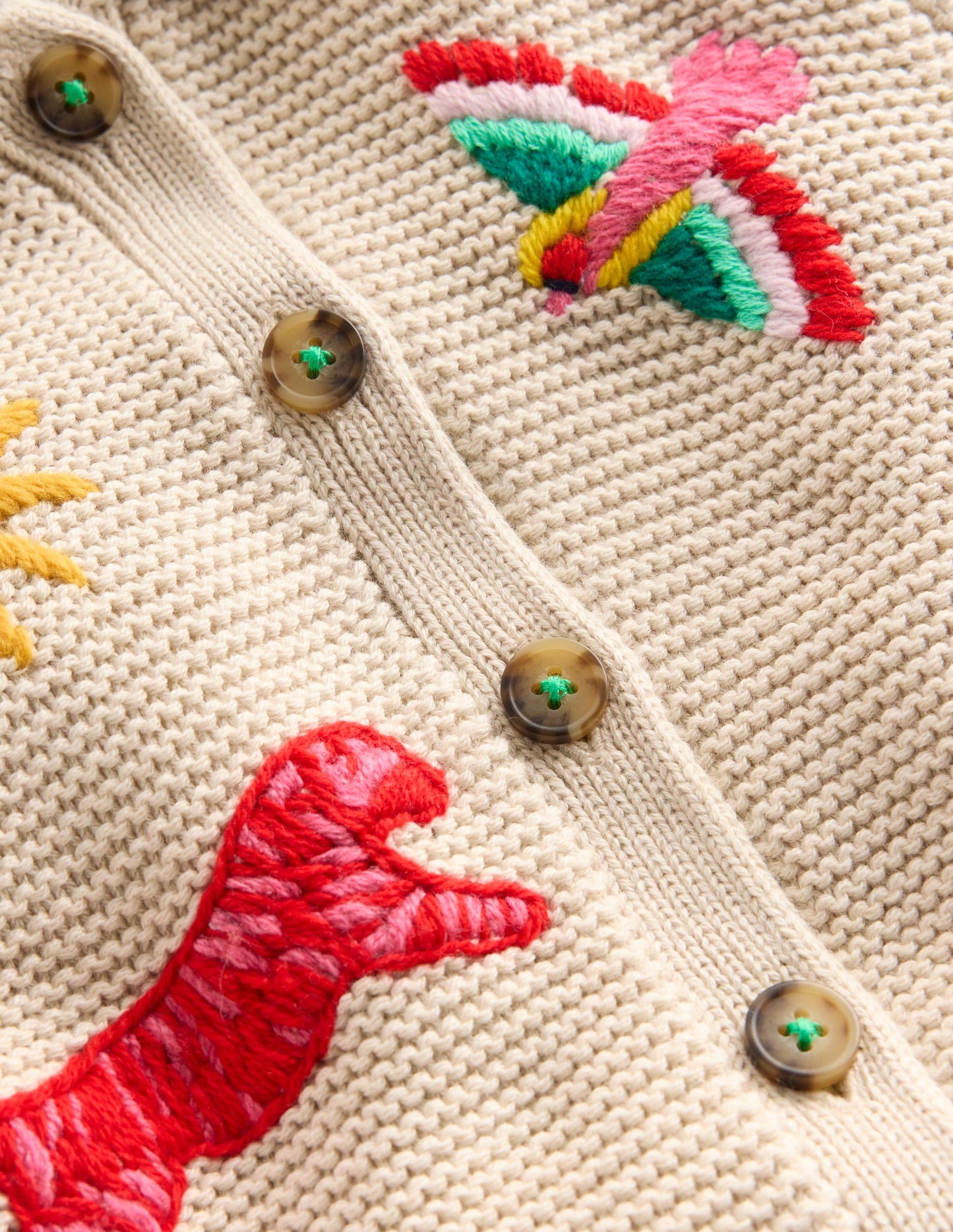 Collared Cardigan-Ecru Marl