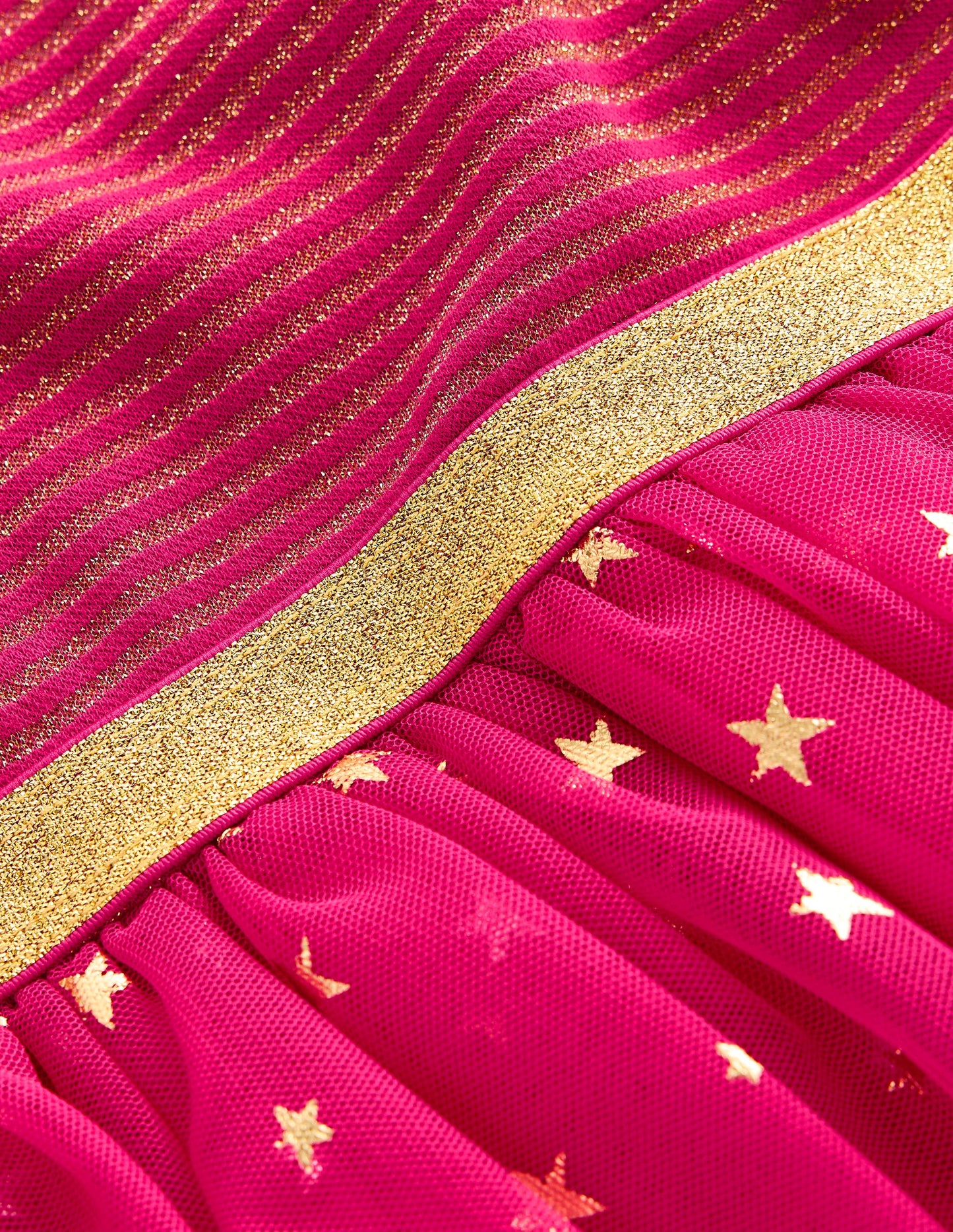 Twirly Tulle Mix Dress-Cherry Jam/ Gold Confetti